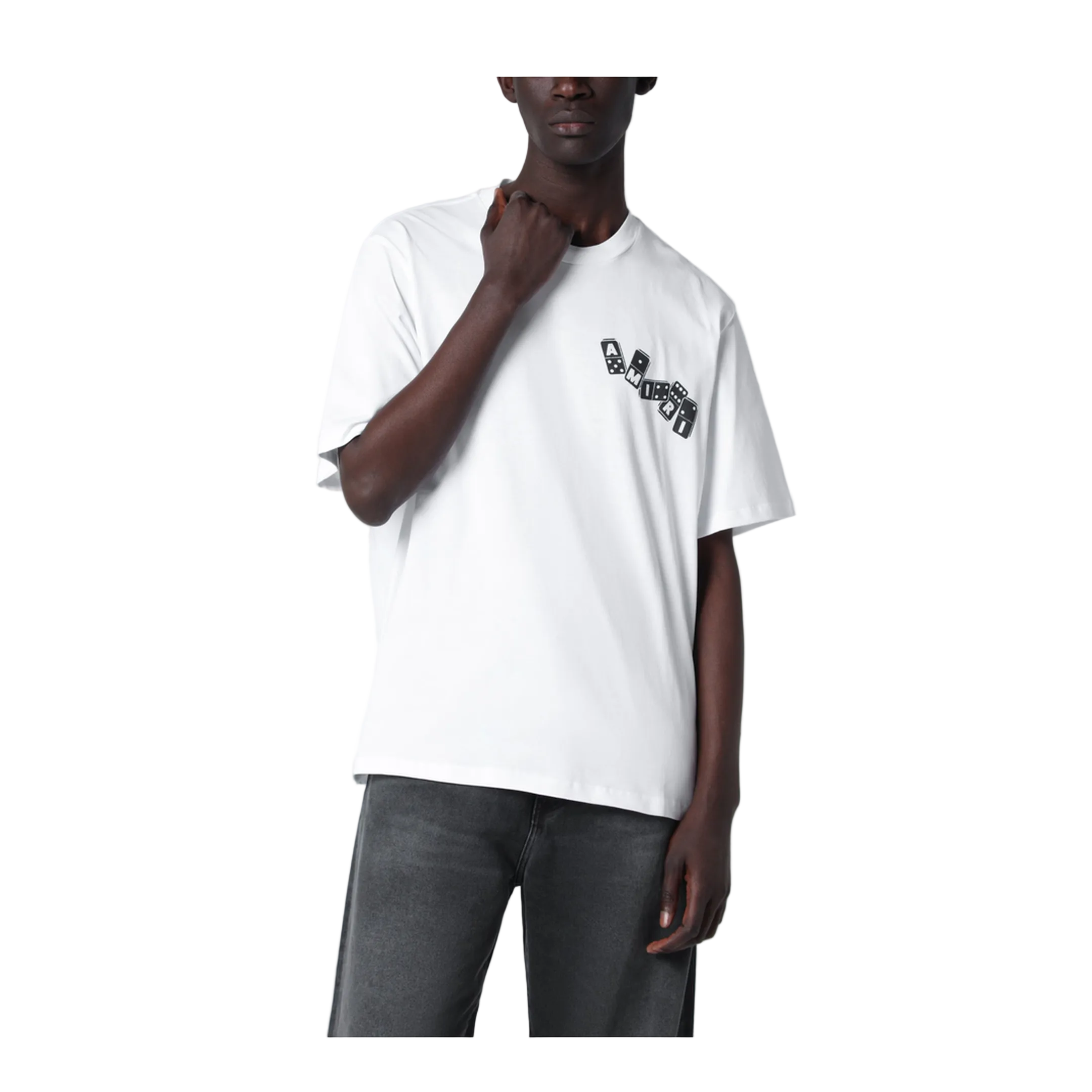 White Domino Cotton T-Shirt - Image 1
