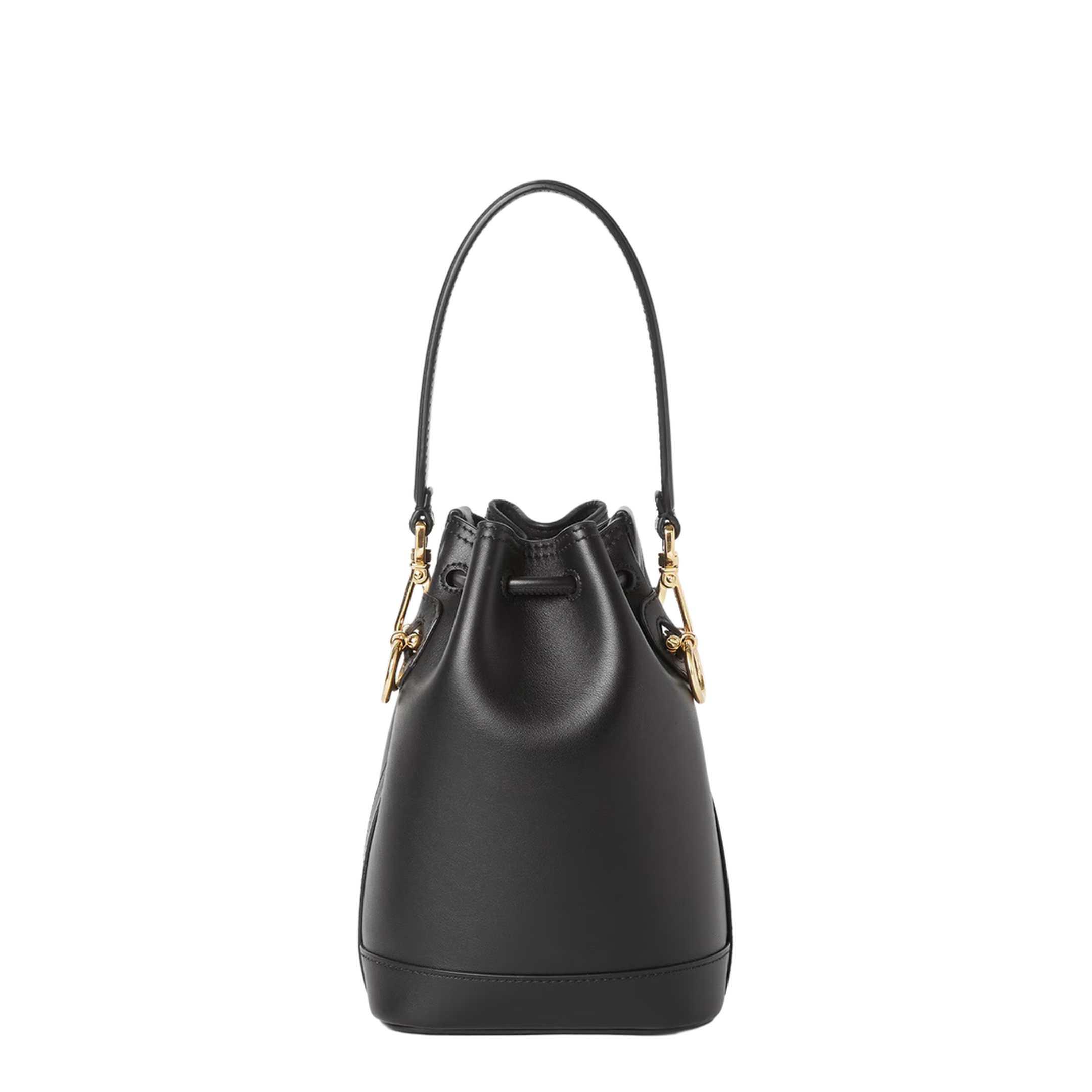 Mon Tresor Mini Leather Bucket Bags- Black - Image 3