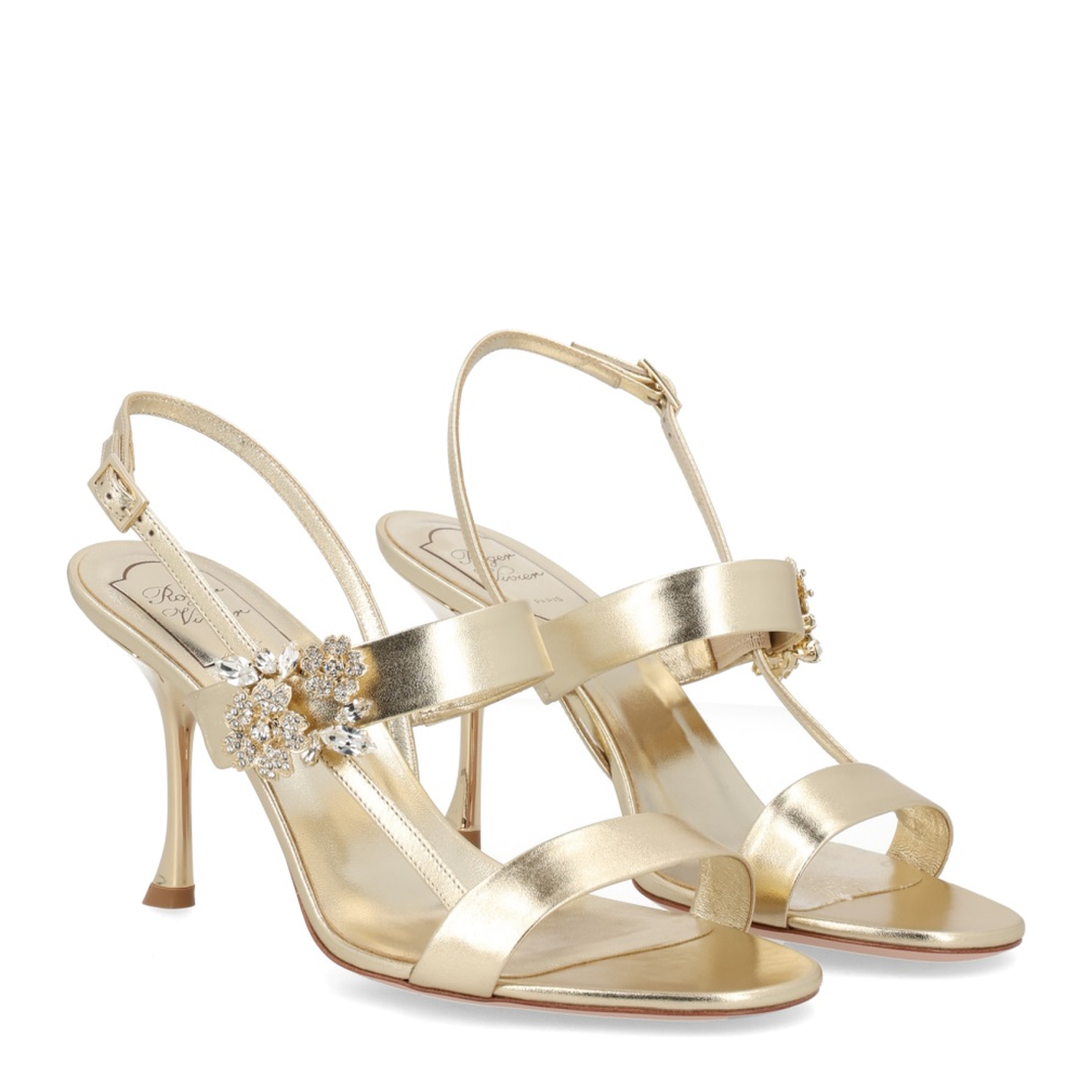 Gold Leather Efflorescence Sandals - Image 2