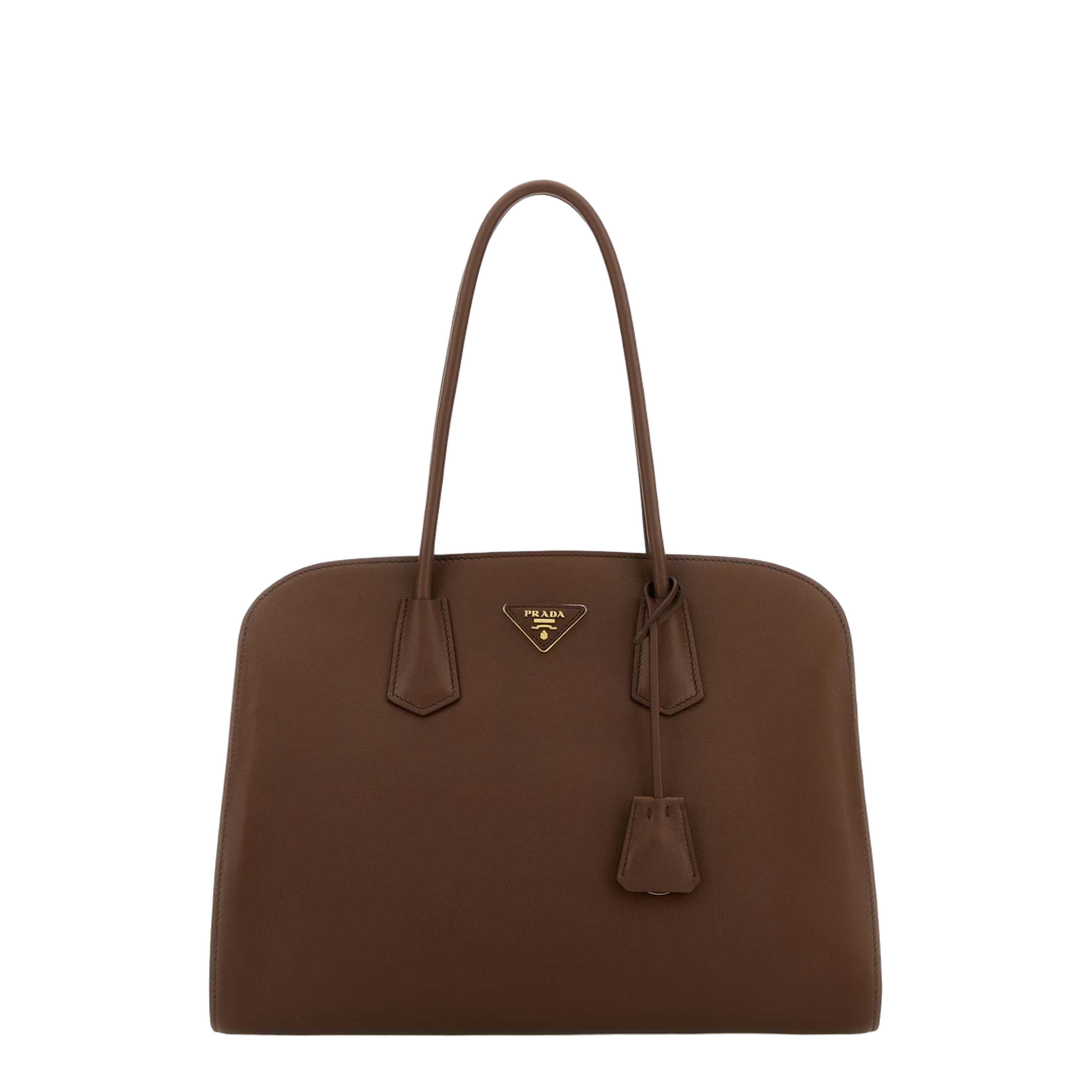 Chocolate Leather Shopping Bag - Image 1