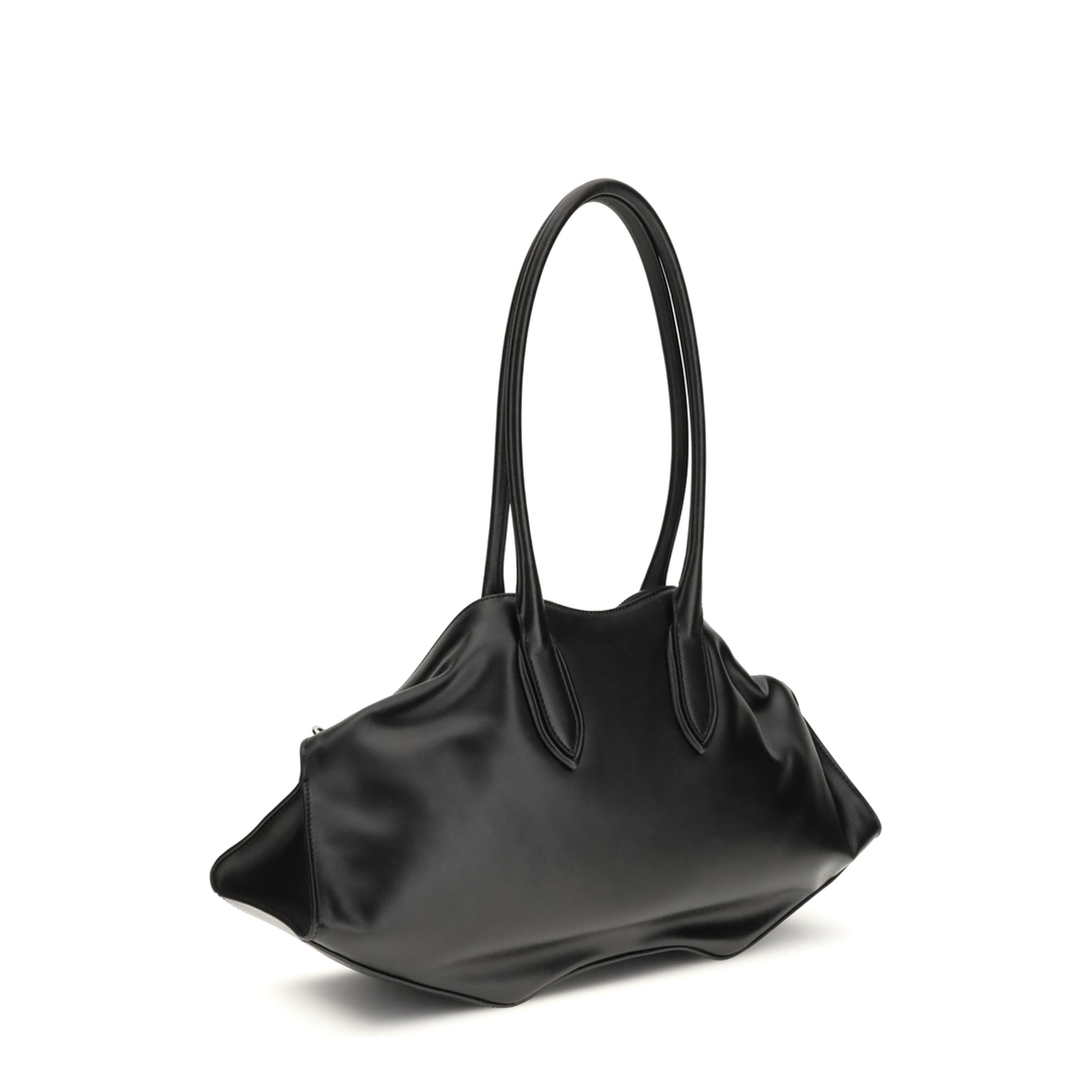 Manta Nappa Leather Shoulder Bag - Black - Image 3