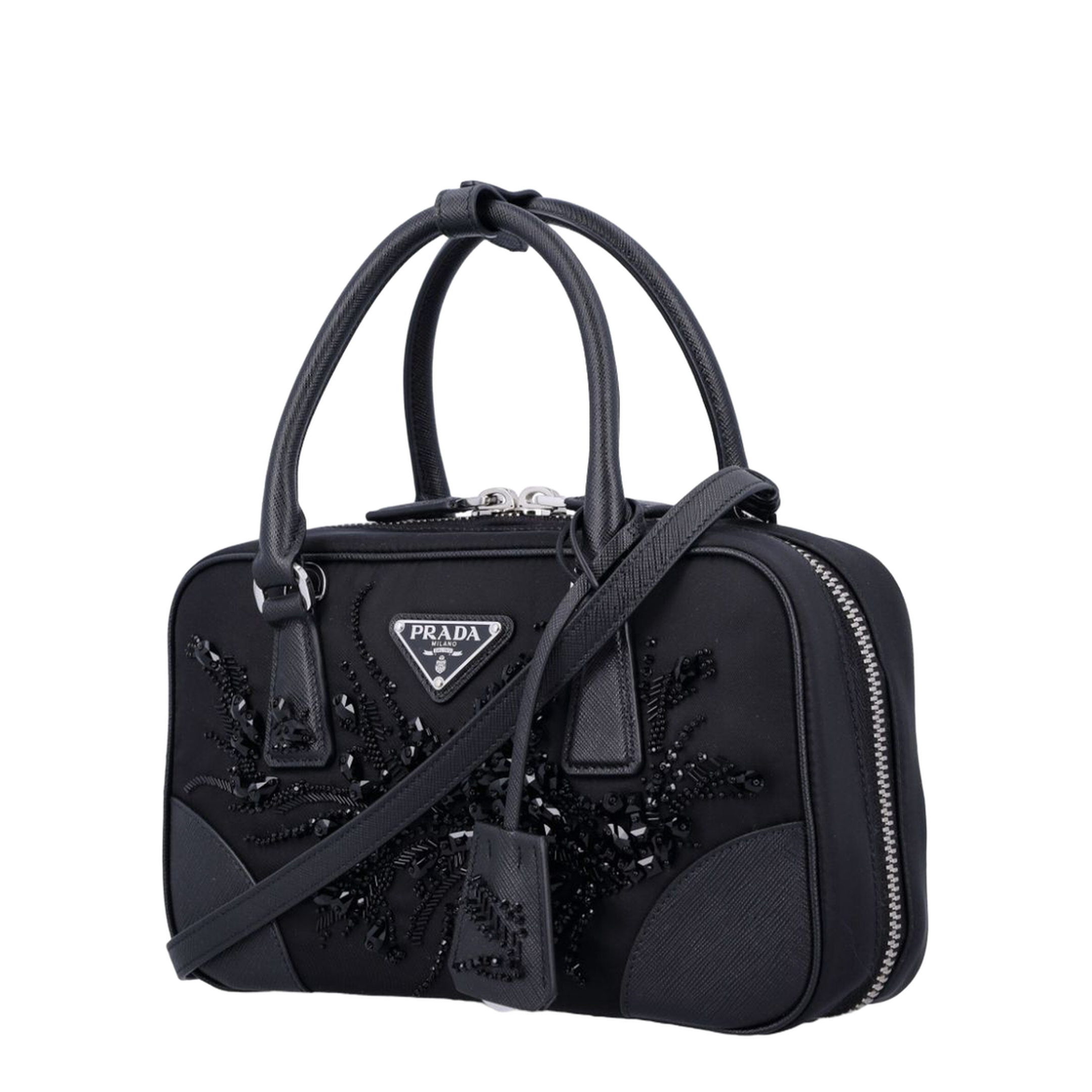 Sorelle Mini Recycled Nylon & Leather Mini Bag - Black - Image 4