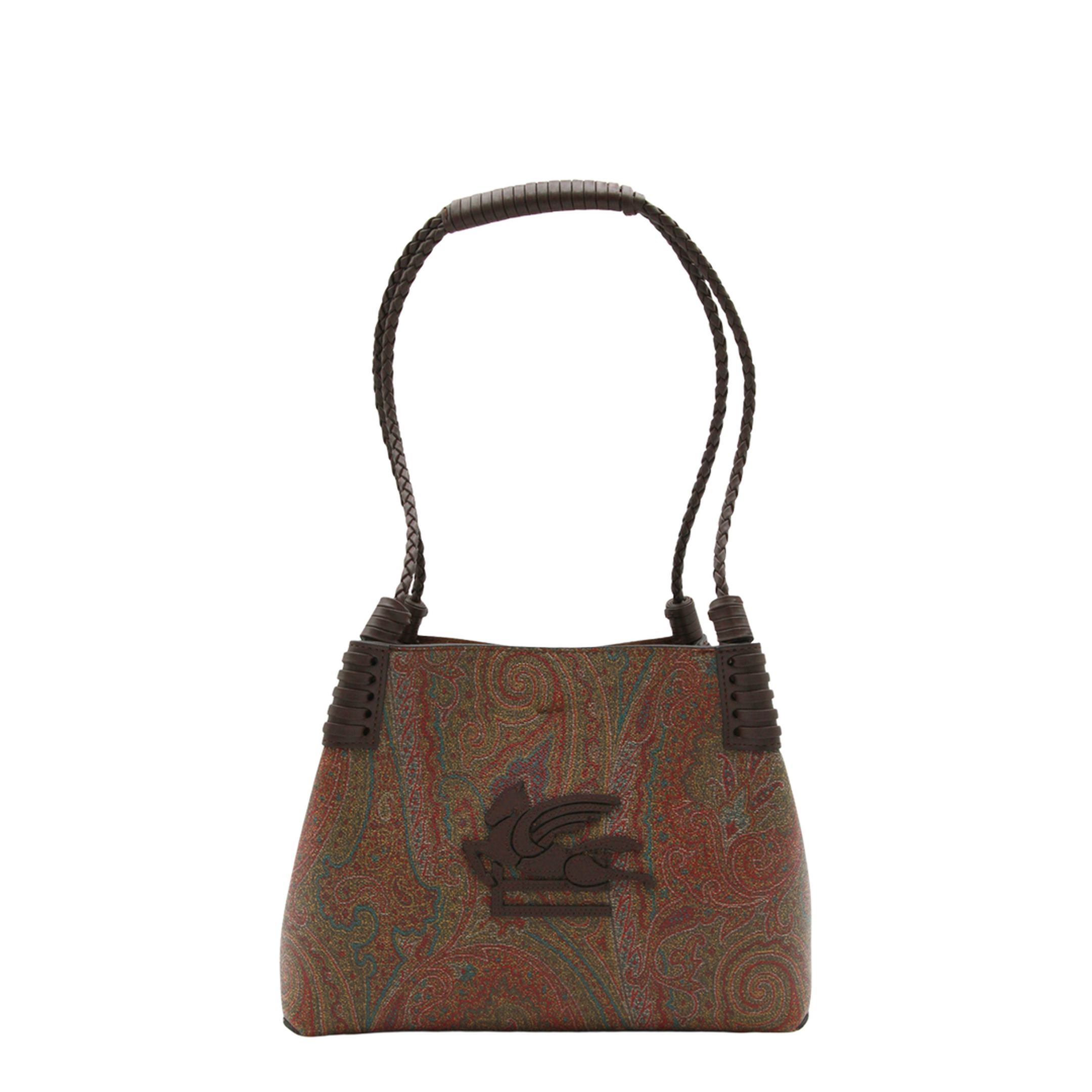 Libra Small Coated Paisley Tote Bag - Brown - Image 1
