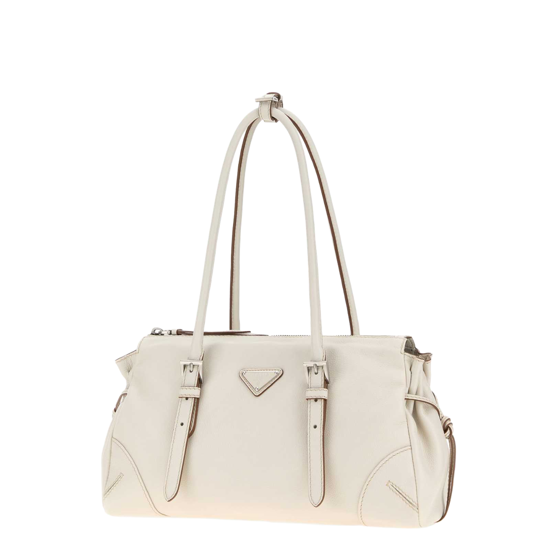 Chalk Leather Medium Bonnie Shoulder Bag - Image 2