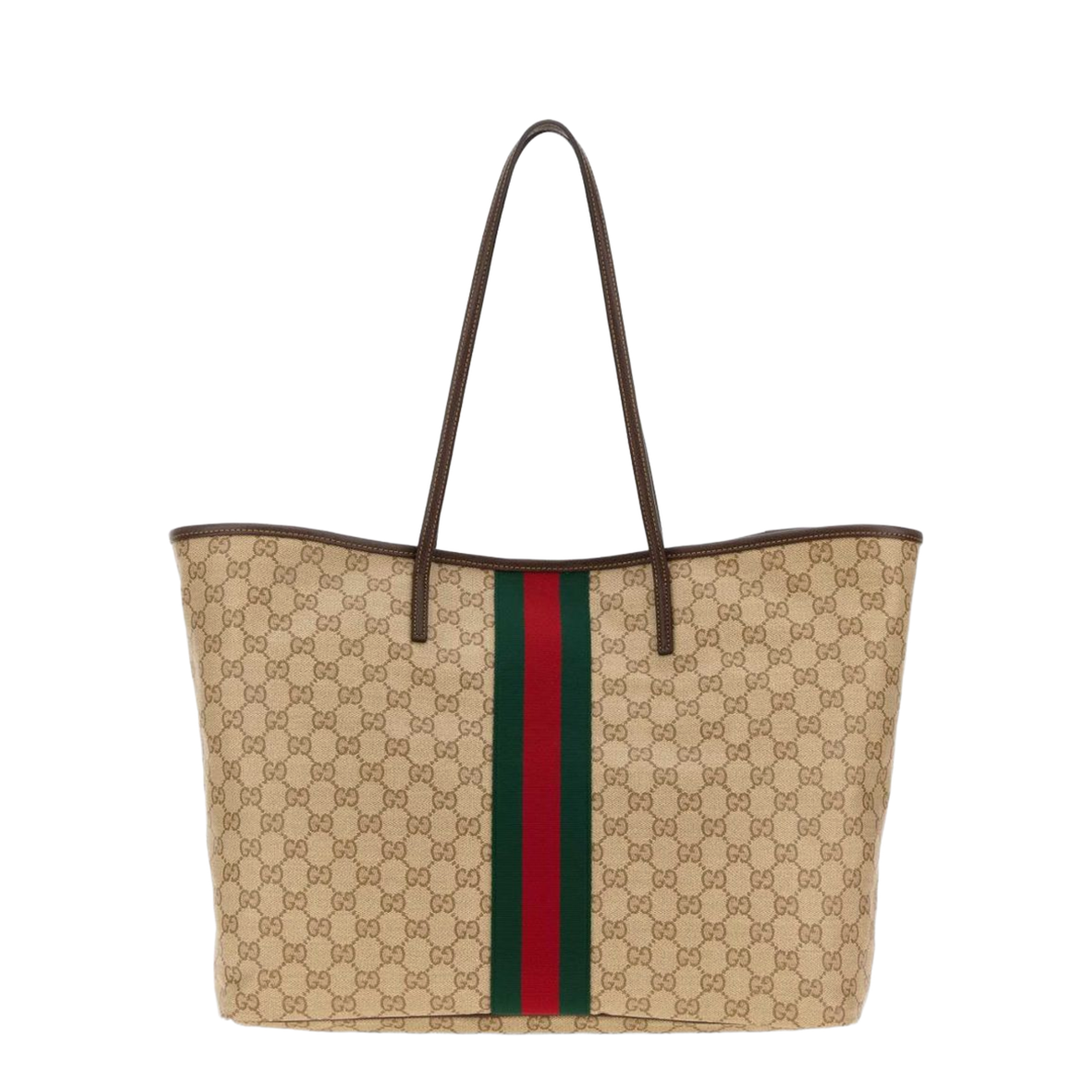 Tribeca Large Canvas Tote - Sand and Brown GG Canvas - Image 1