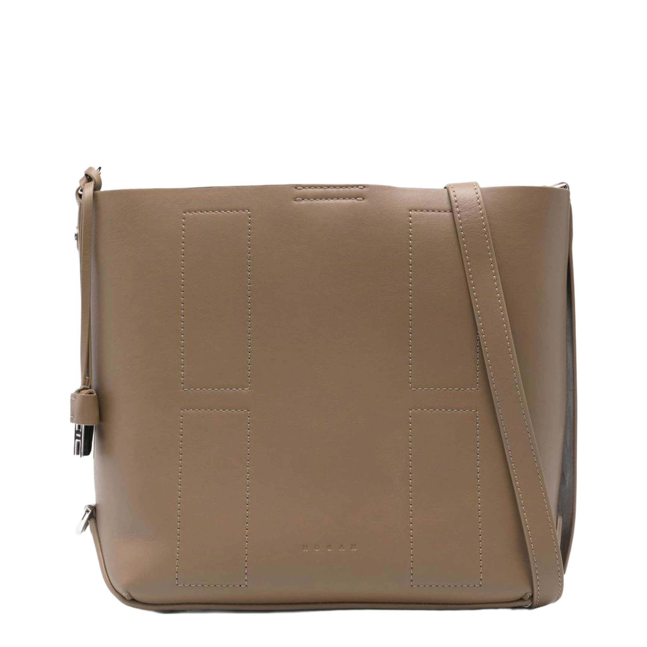 Hocket Small Calf Leather Hobo Bag - Turtledove - Image 1