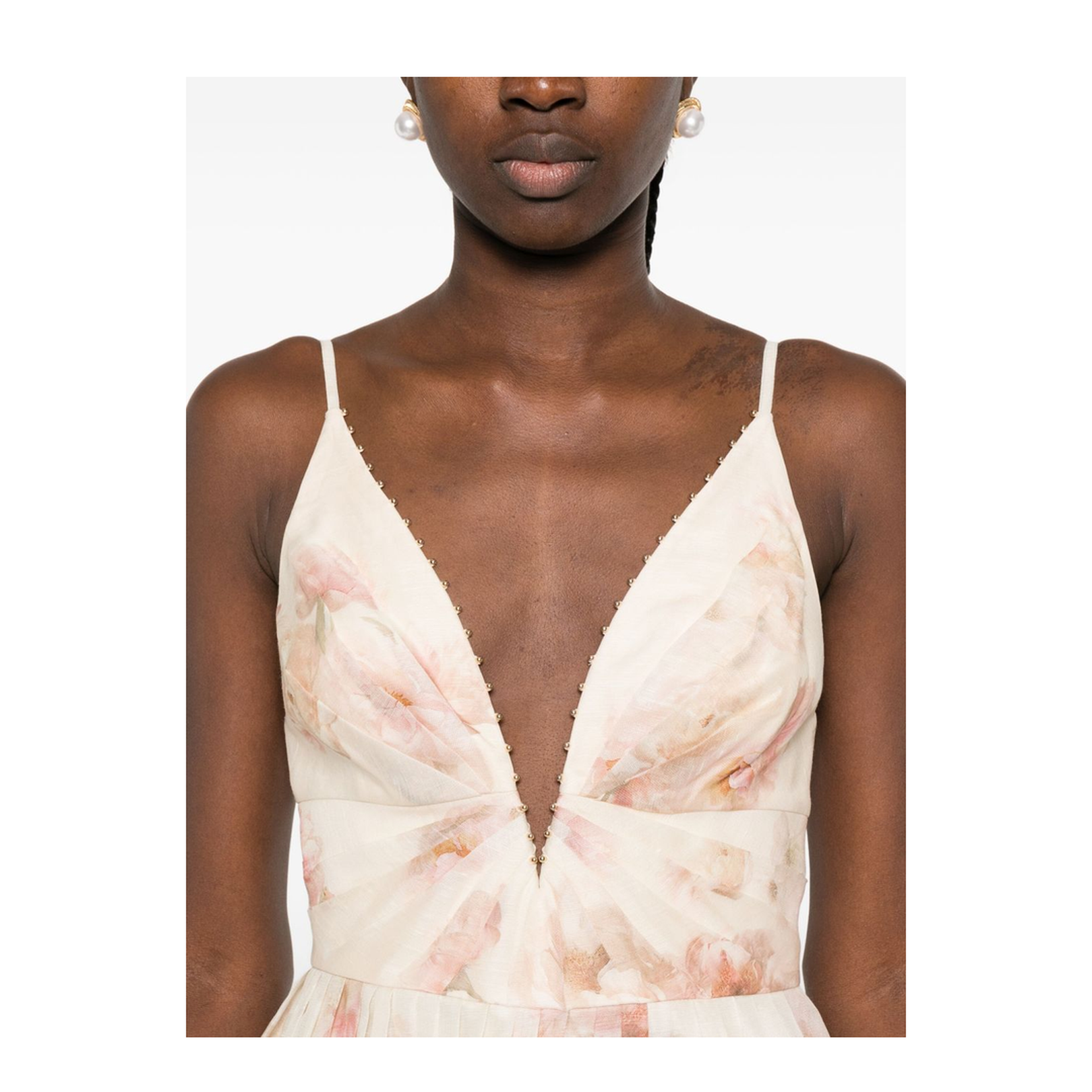 V Neck Top with Bead Detail and Adjustable Straps - Image 3