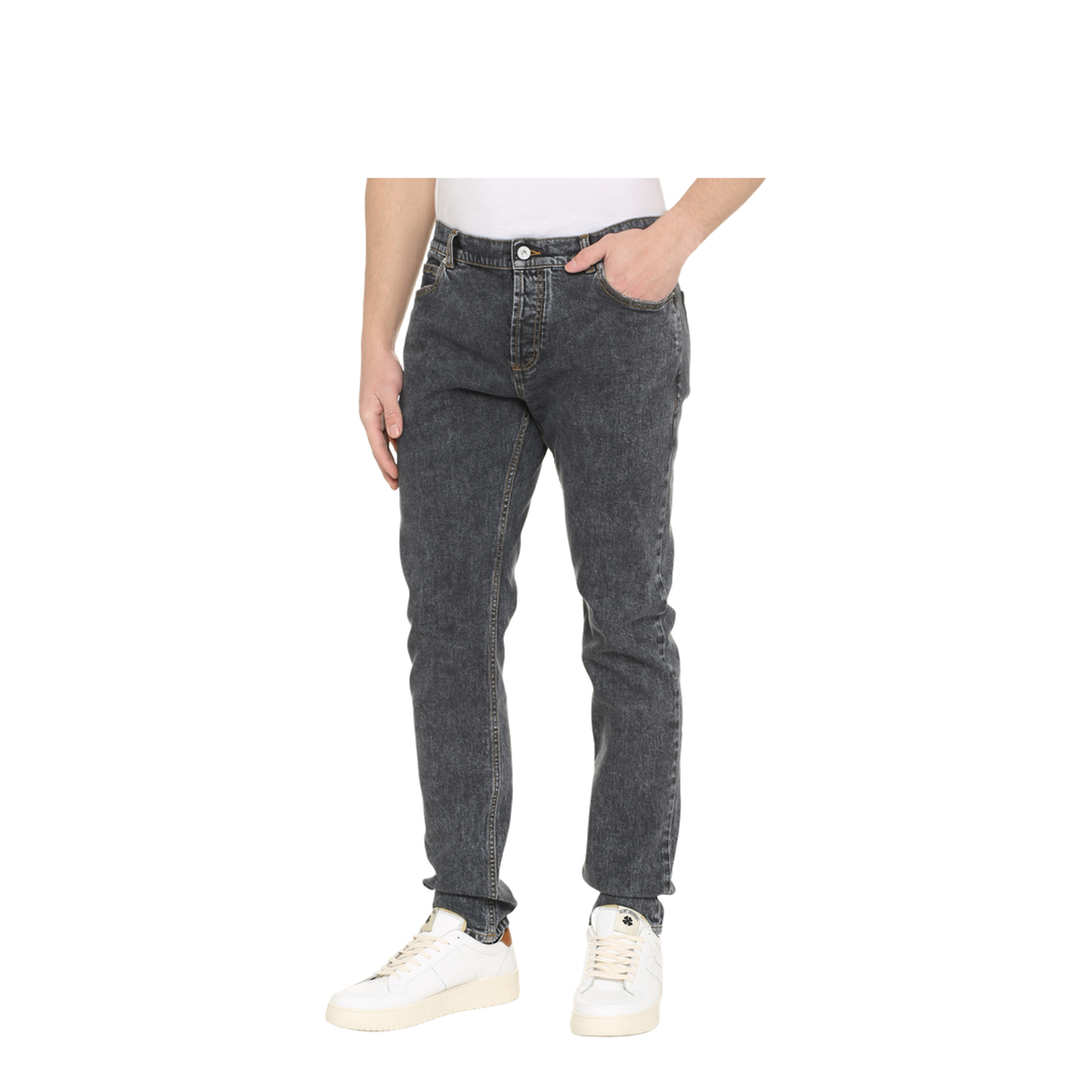 Straight Leg Cotton Jeans with Logo - Image 5