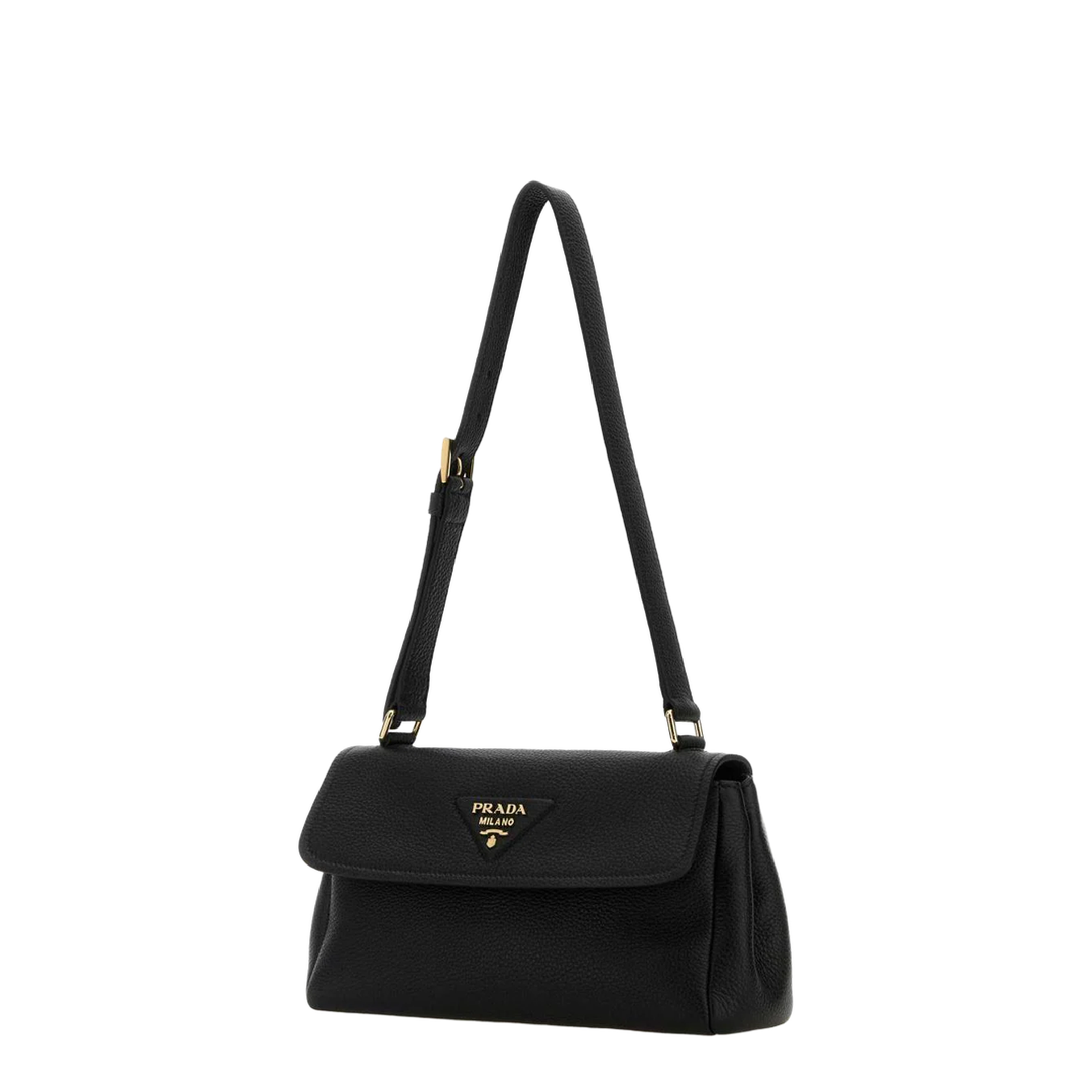 Black Small Leather Shoulder Bag - Image 2