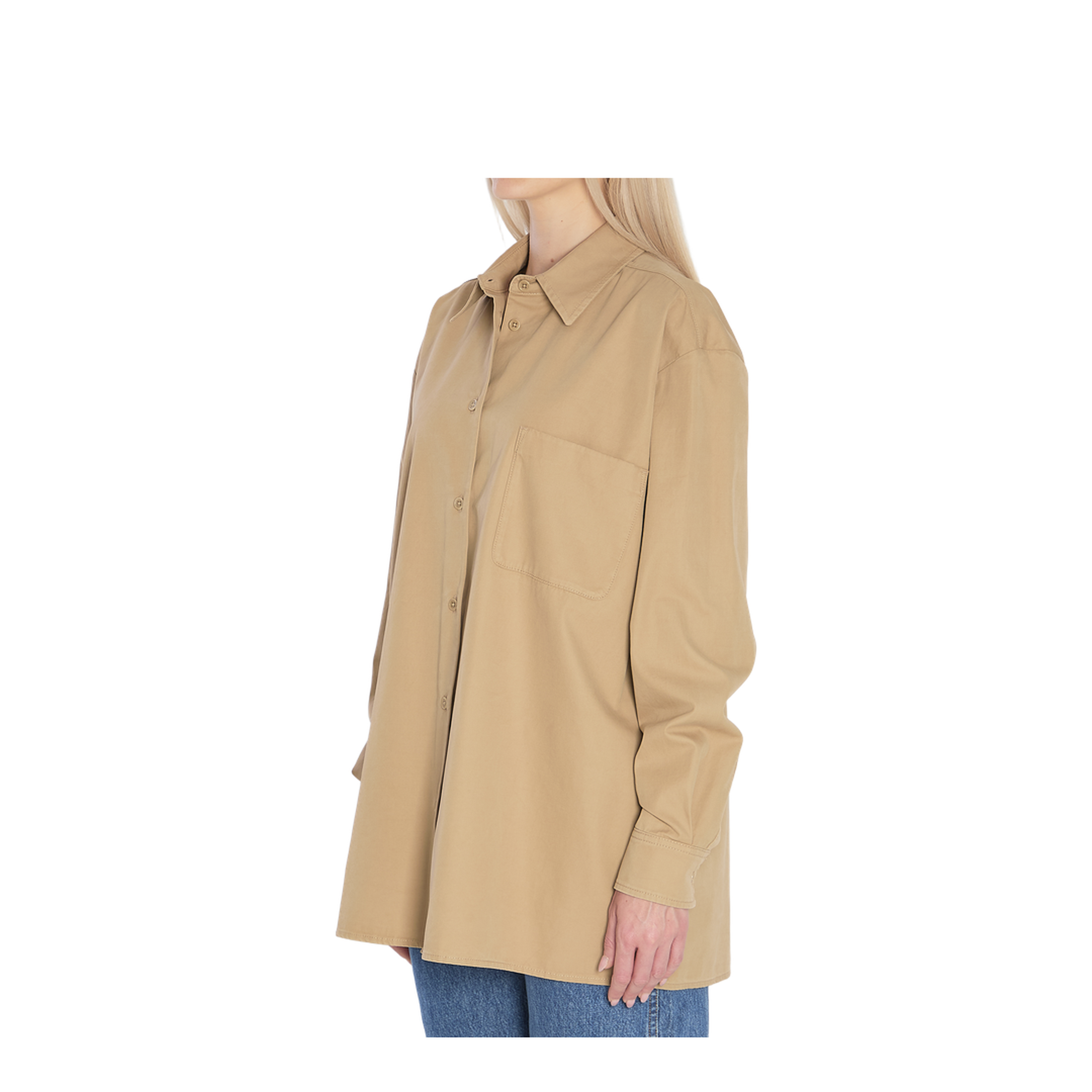 Tansy Shirt Tan Cotton Cashmere - Image 2