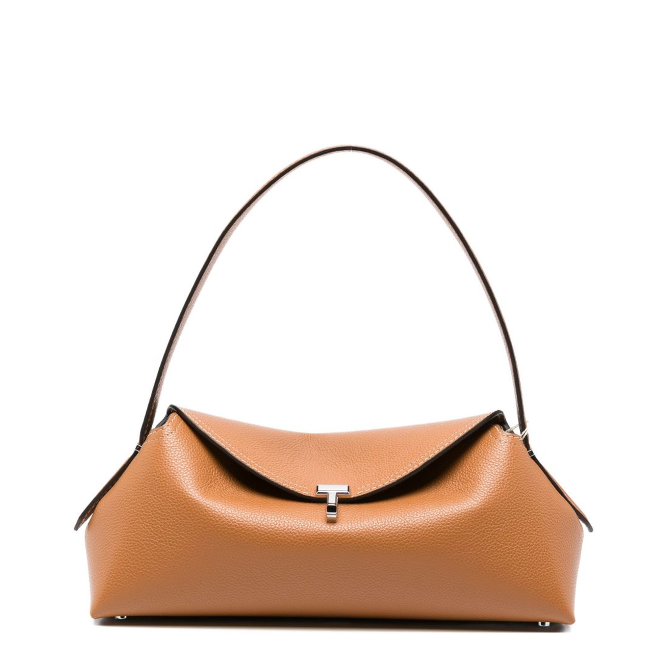 T-Lock Medium Calf Leather Shoulder Bag - Tan - Image 1
