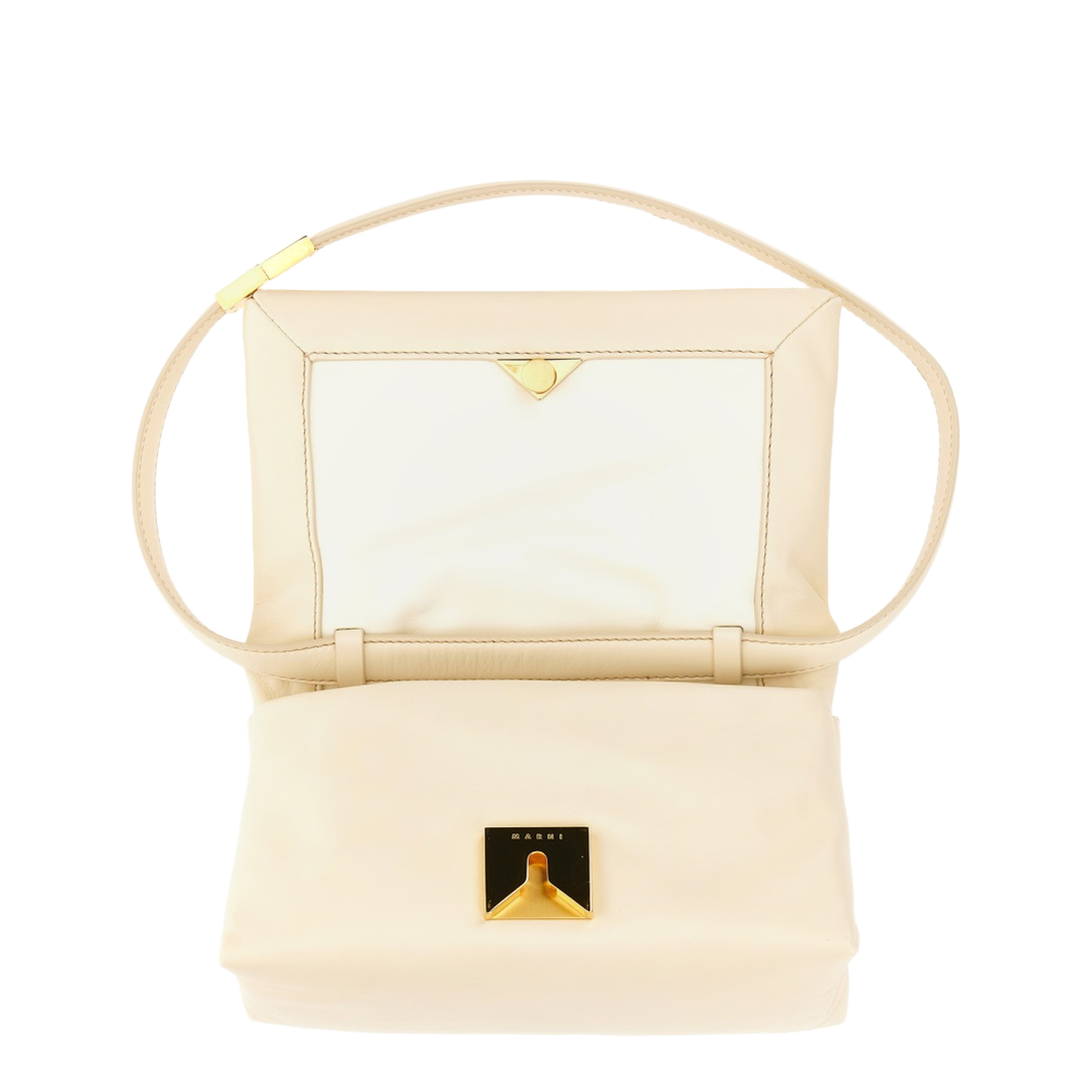 Prisma Small Calf Leather Shoulder Bag - Ivory - Image 4