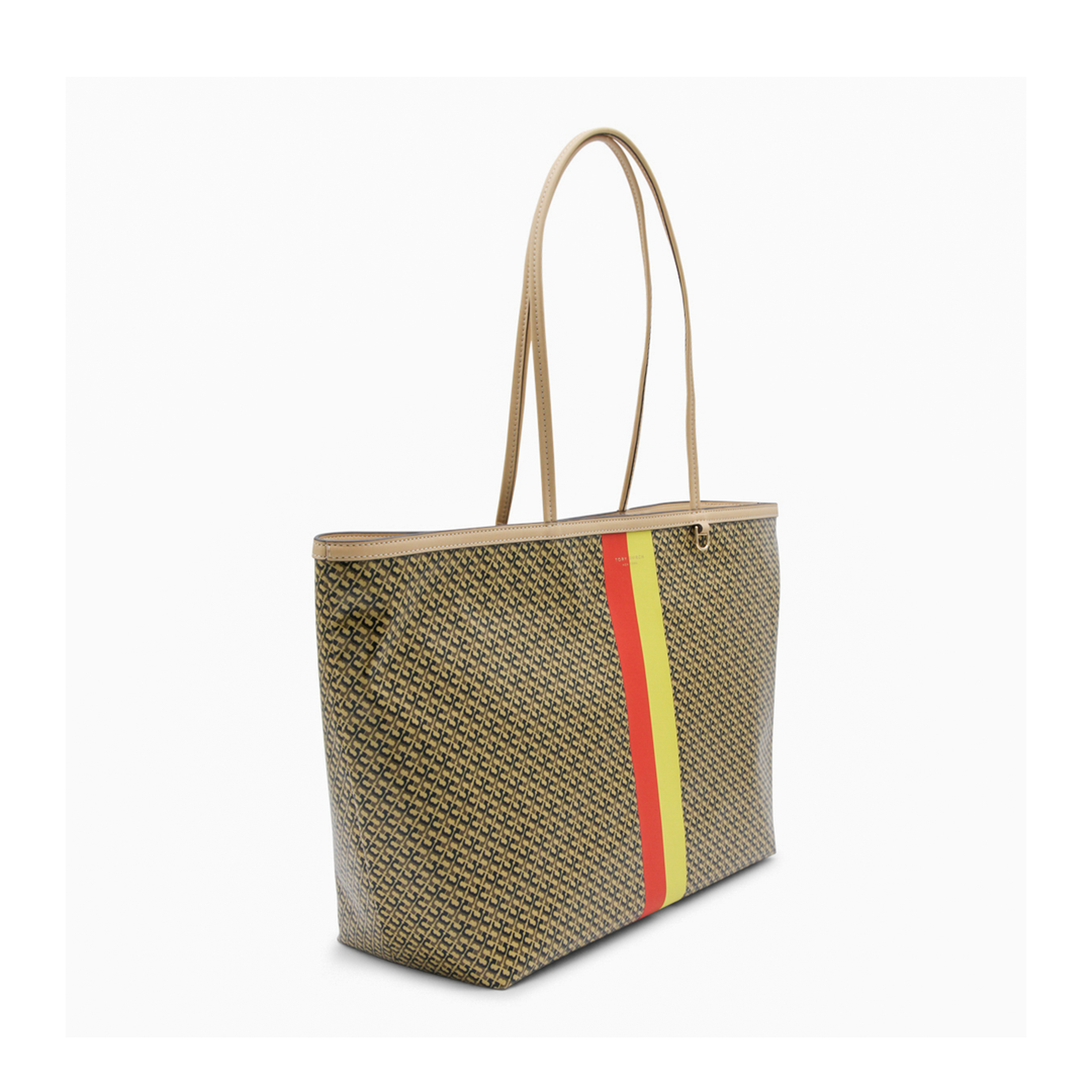 Racer Coated Canvas Tote - Tan Printed - Image 4
