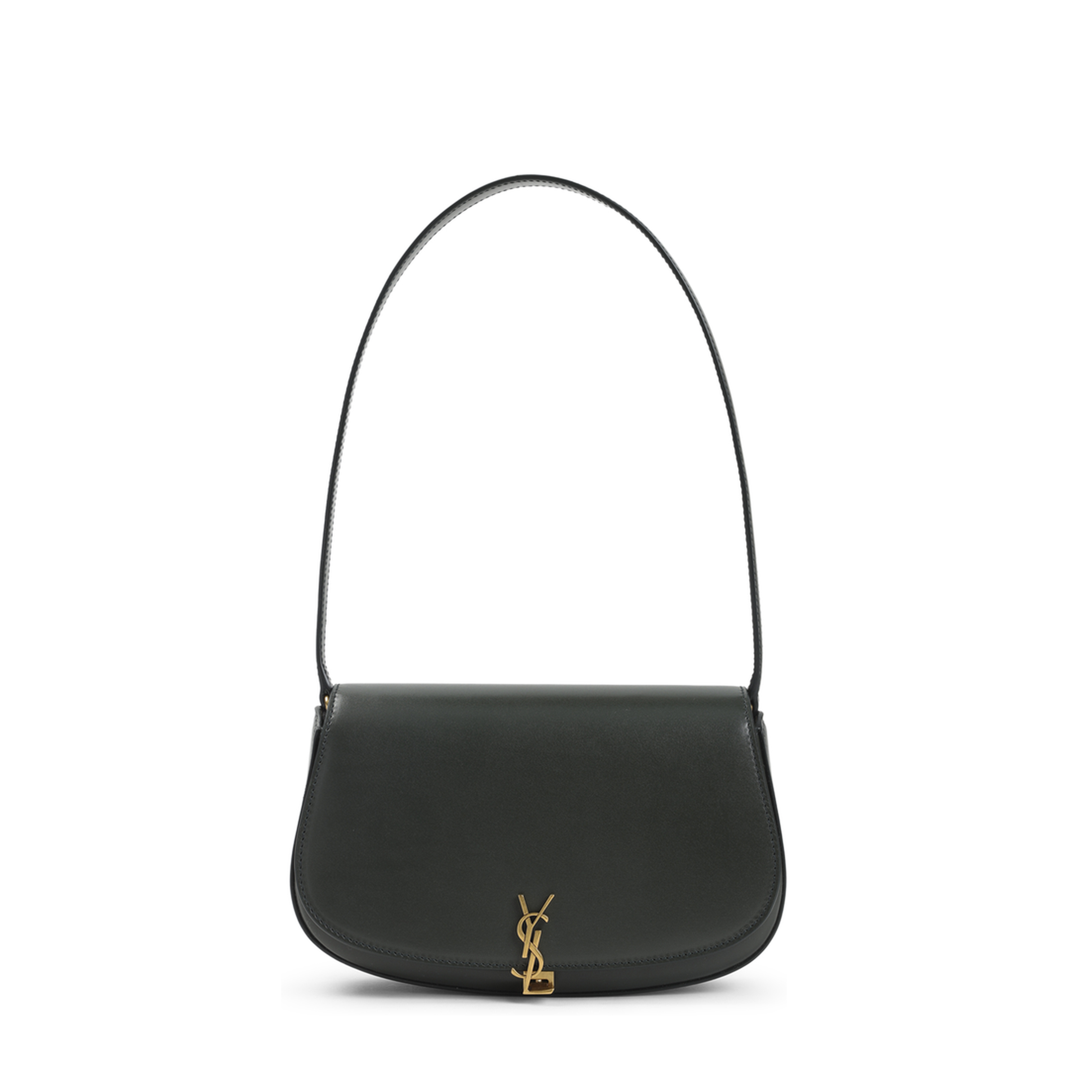 Demi-Lune Lamb Leather Shoulder Bag - Dark Green - Image 2