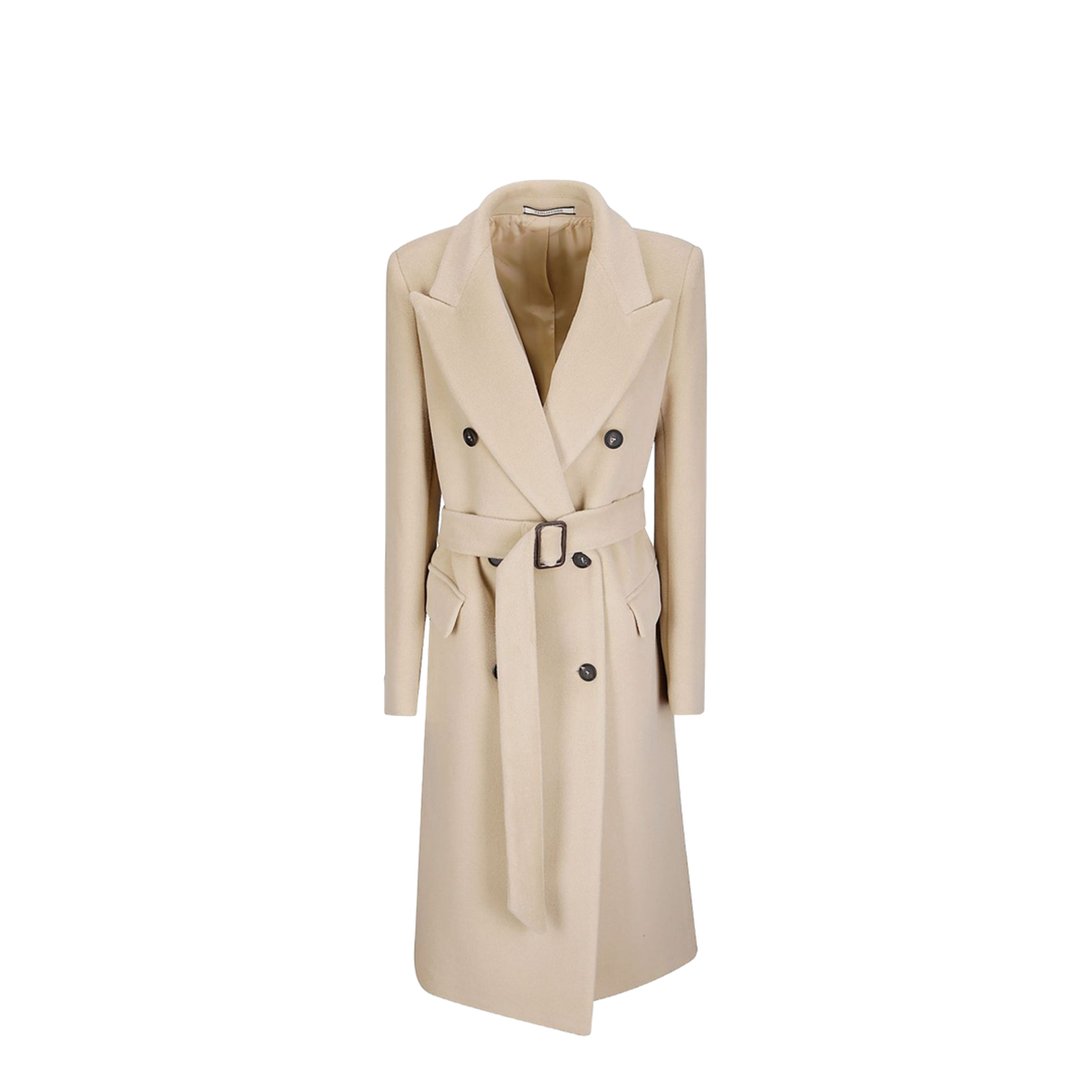 Wool Double-breasted Coat Beige - Image 1