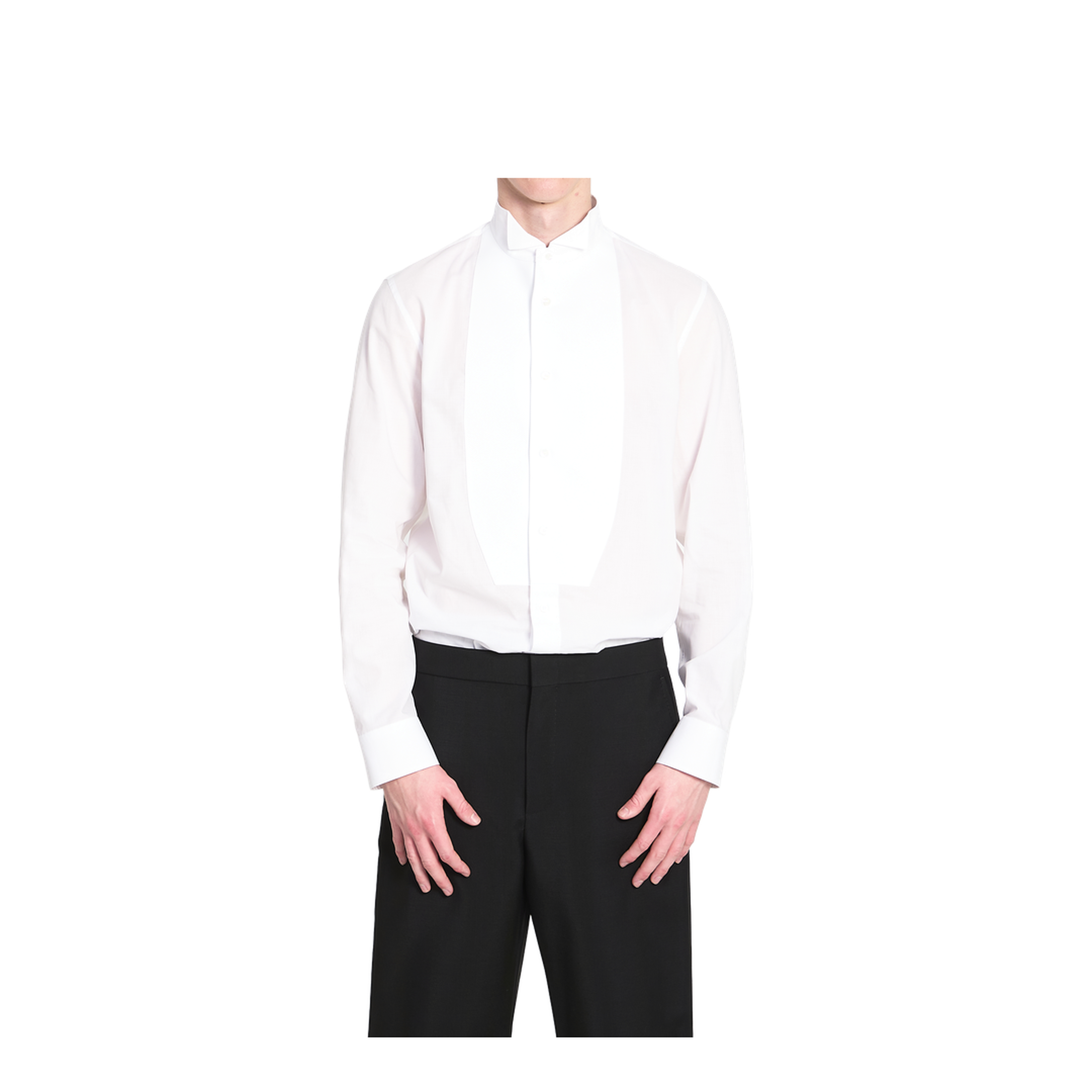 Light Chambray Cotton Shirt in White - Image 1