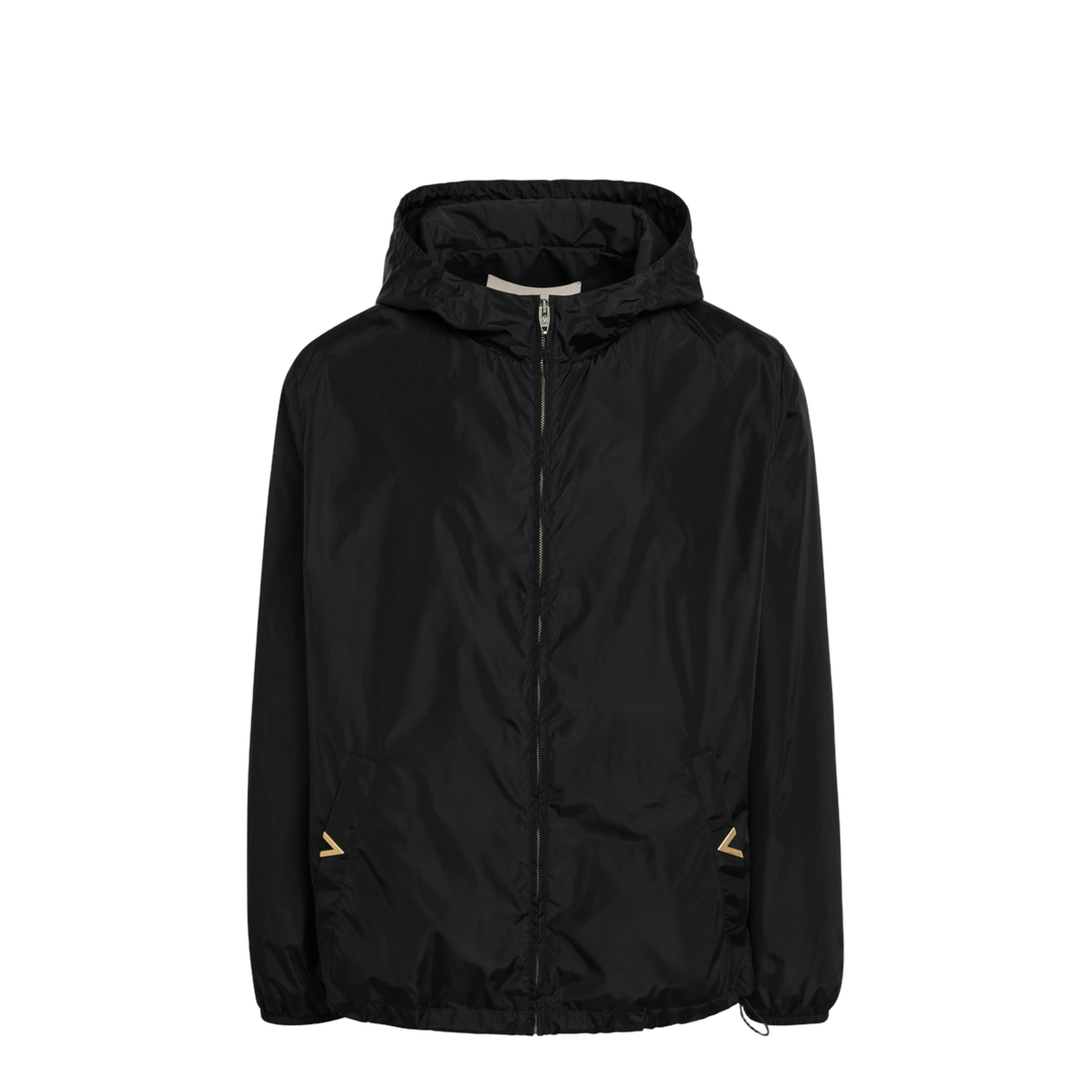 Black Windbreaker With Vgold Detail - Image 1