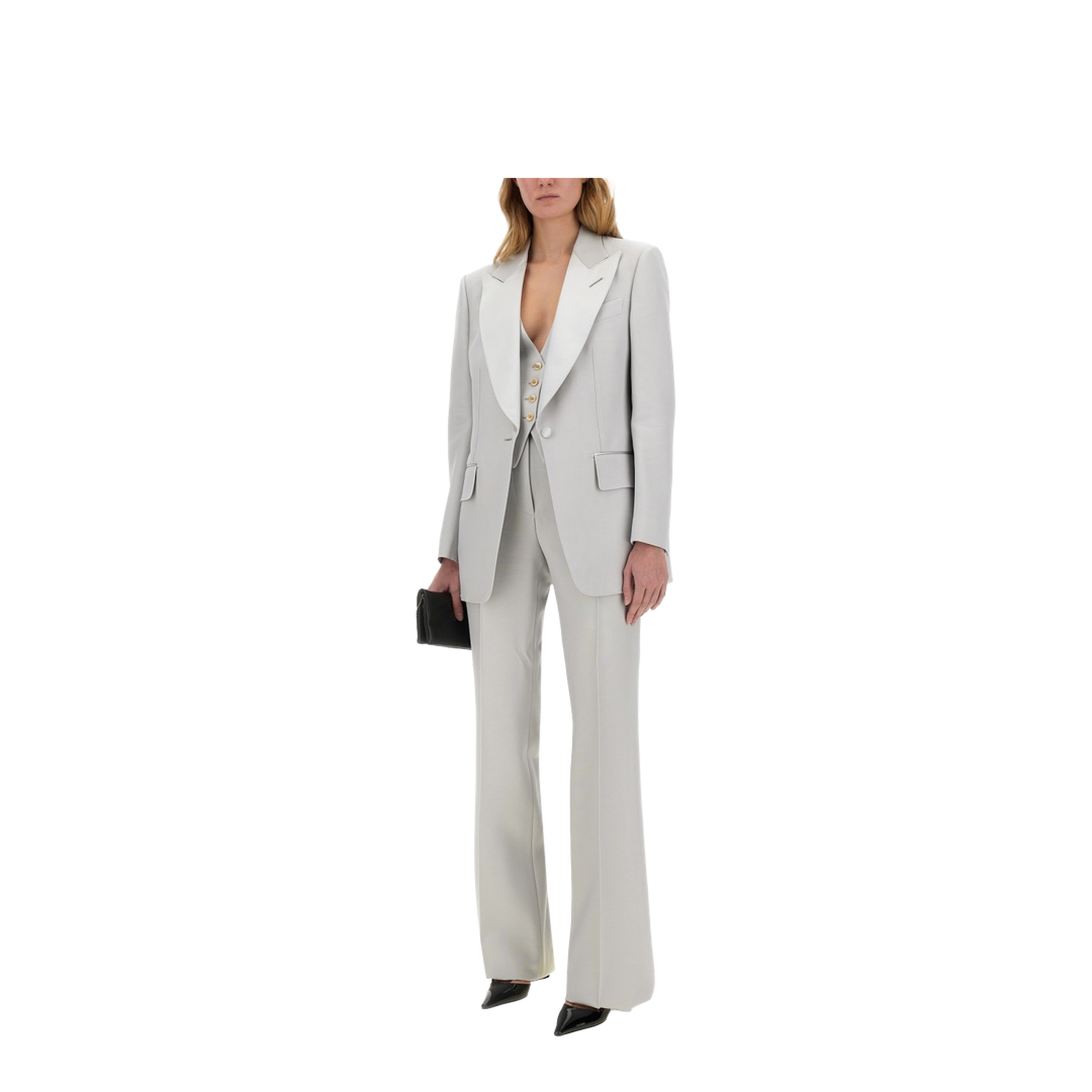Wide Leg Tuxedo Tailored Pants - Image 2