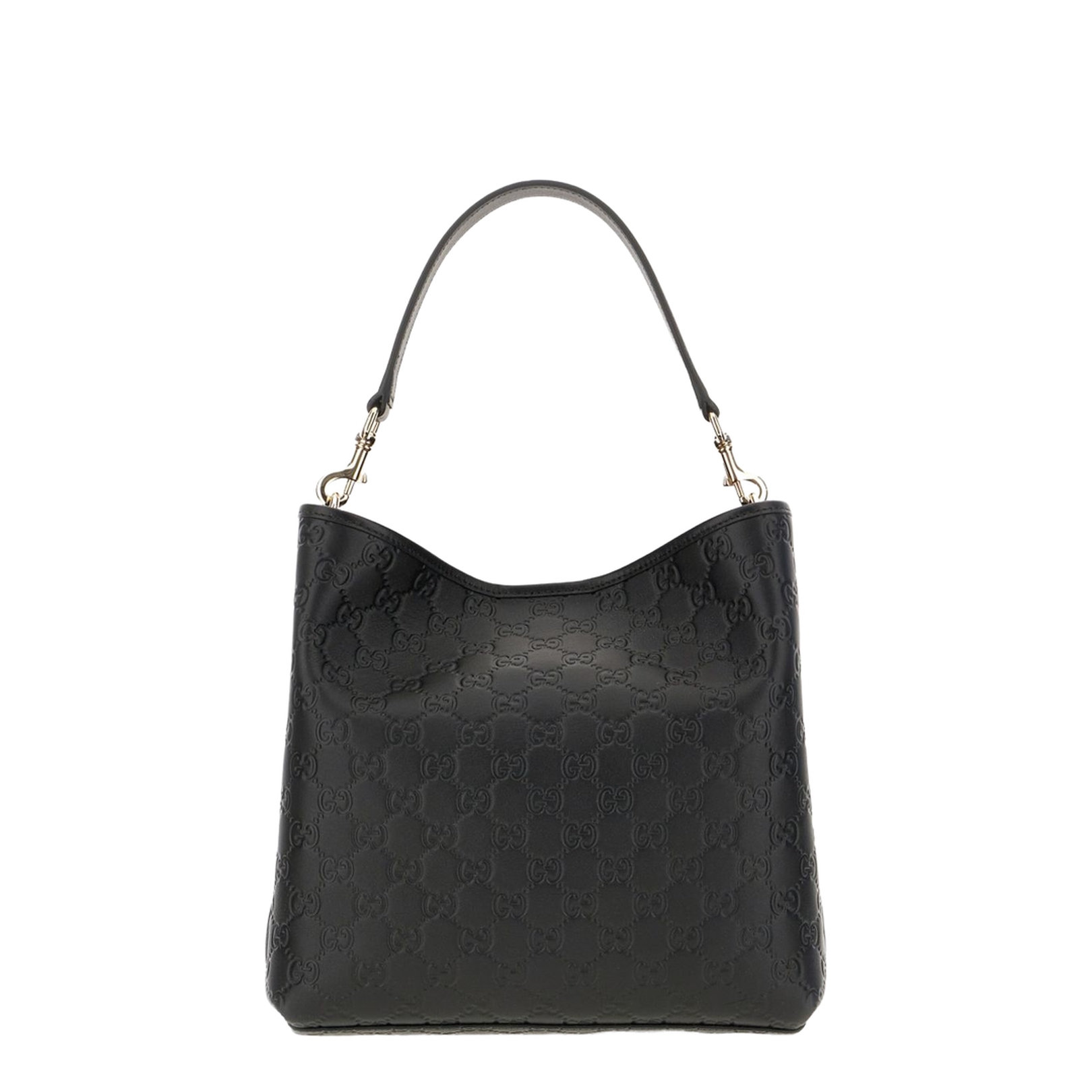 GG Emblem Small Leather Bucket Bags - Black - Image 2