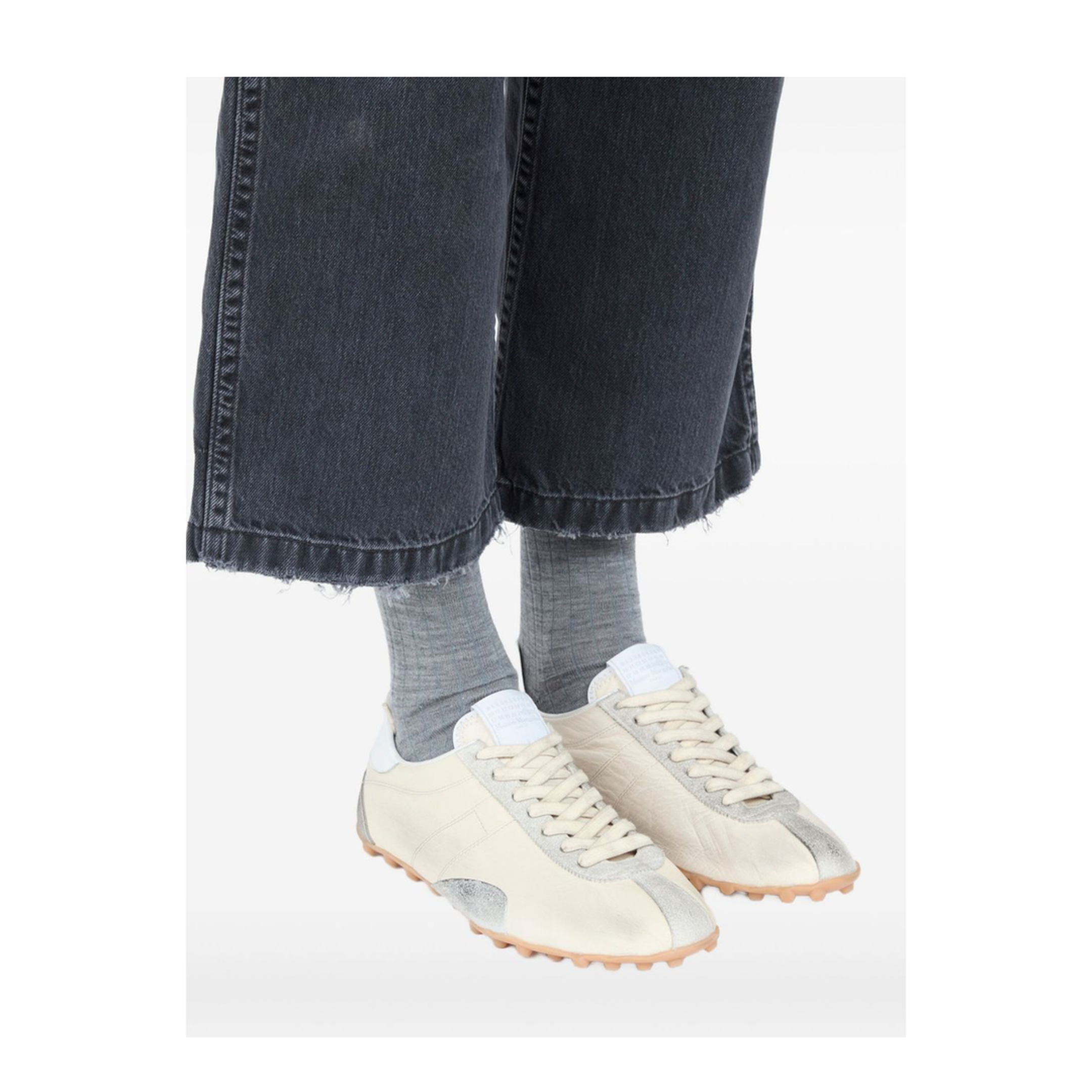 Sprinters Sneakers In Cream Leather And Vintage Suede - Image 4