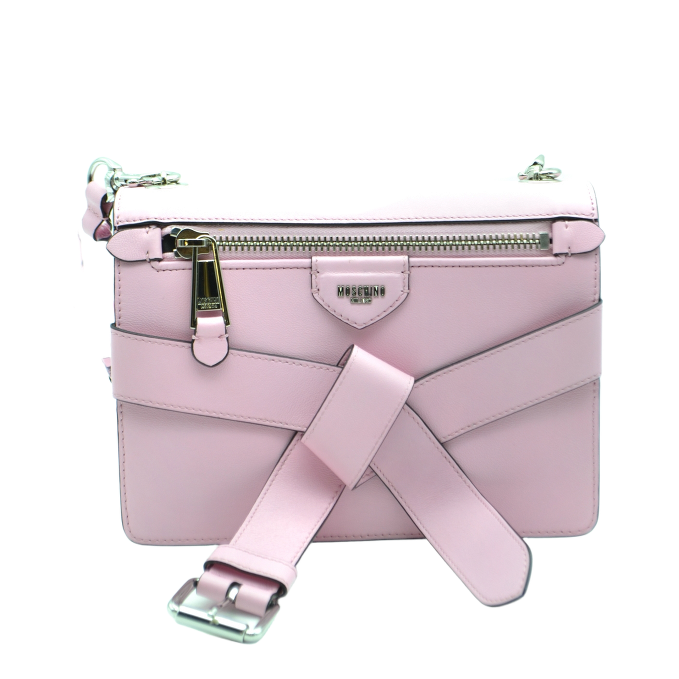 Tie Me Small Leather Hand Bag - Confetti pink - Image 1