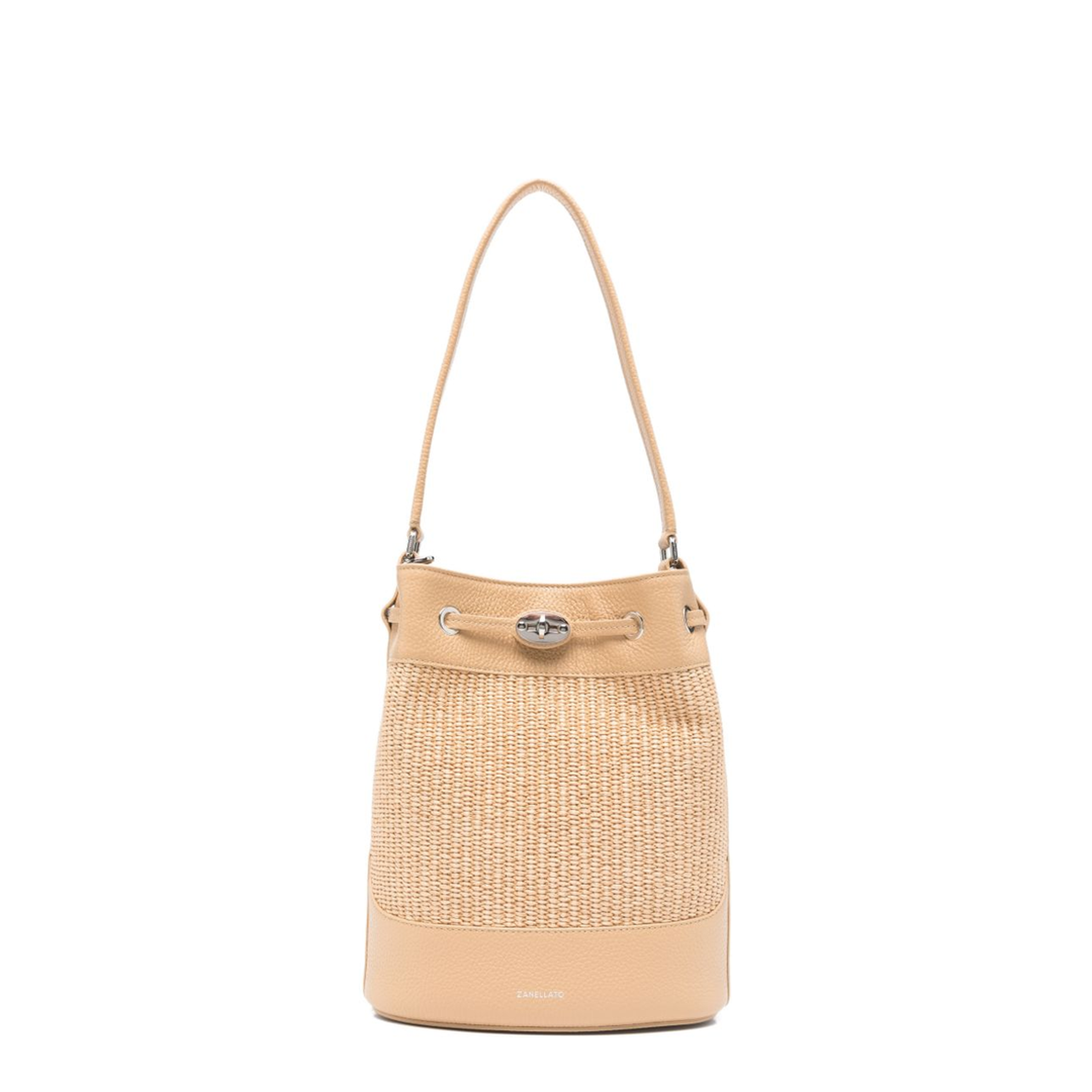 Mondà Vimini Small Straw Bucket Bag - Beige - Image 1