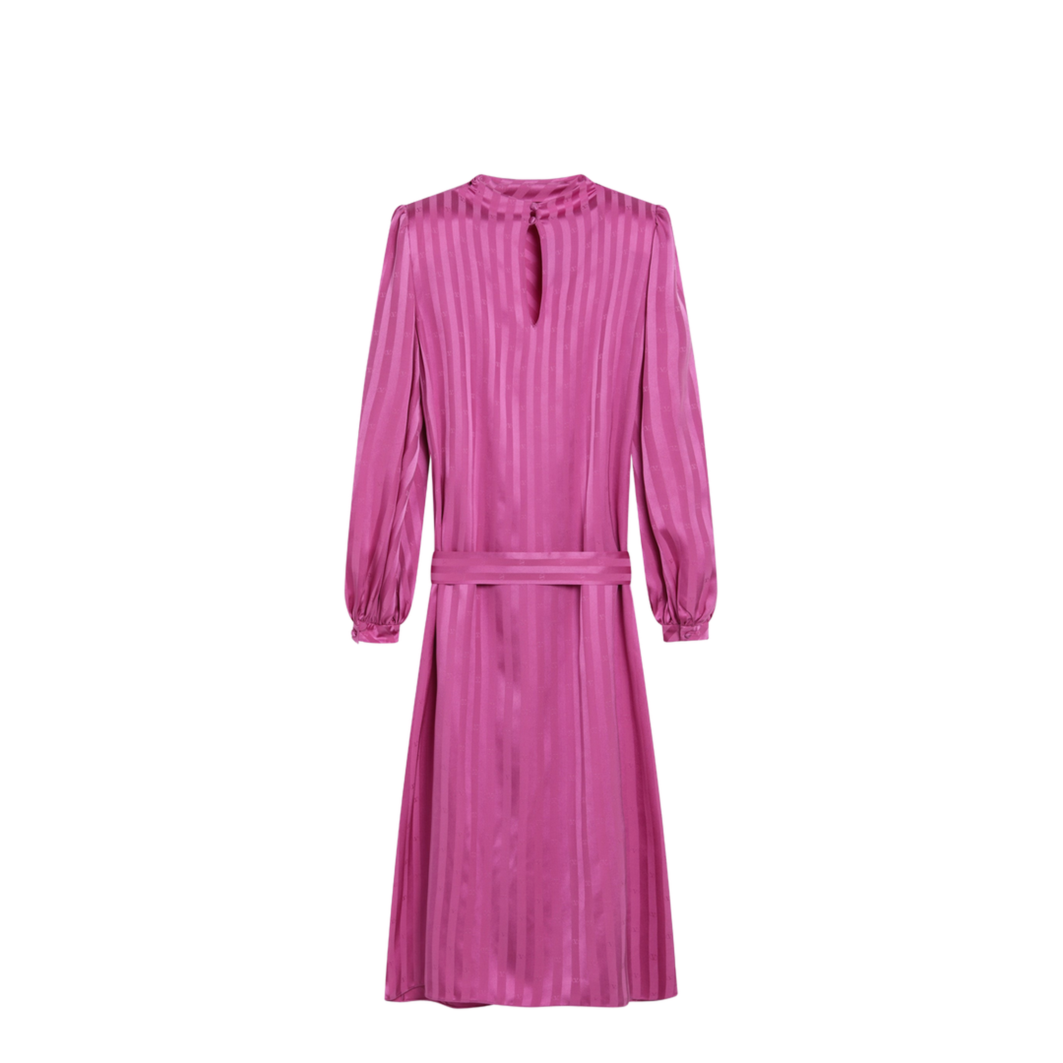 Fuchsia Silk Jacquard Midi Dress - Image 2