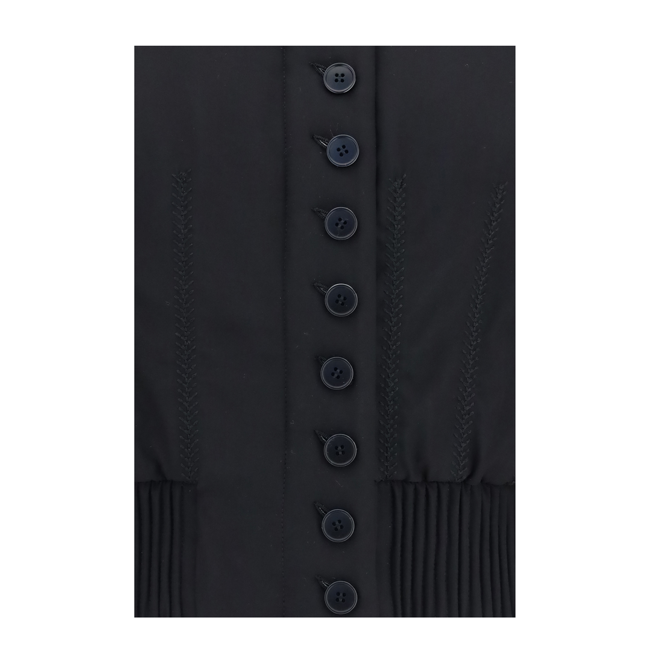 Buttoned Bomber Jacket with Visible Stitching - Image 3