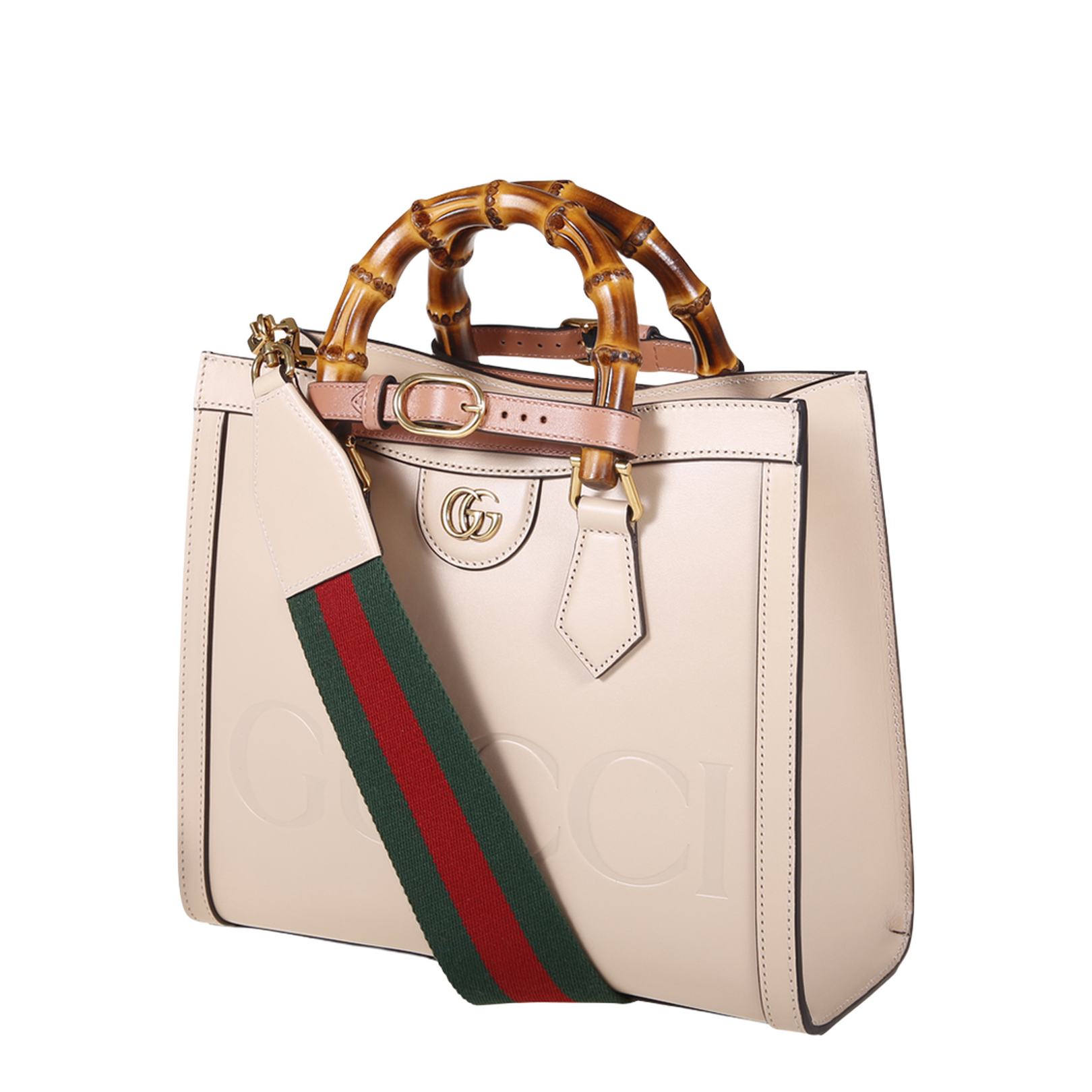 Diana Medium Leather Tote Bag - Beige - Image 5