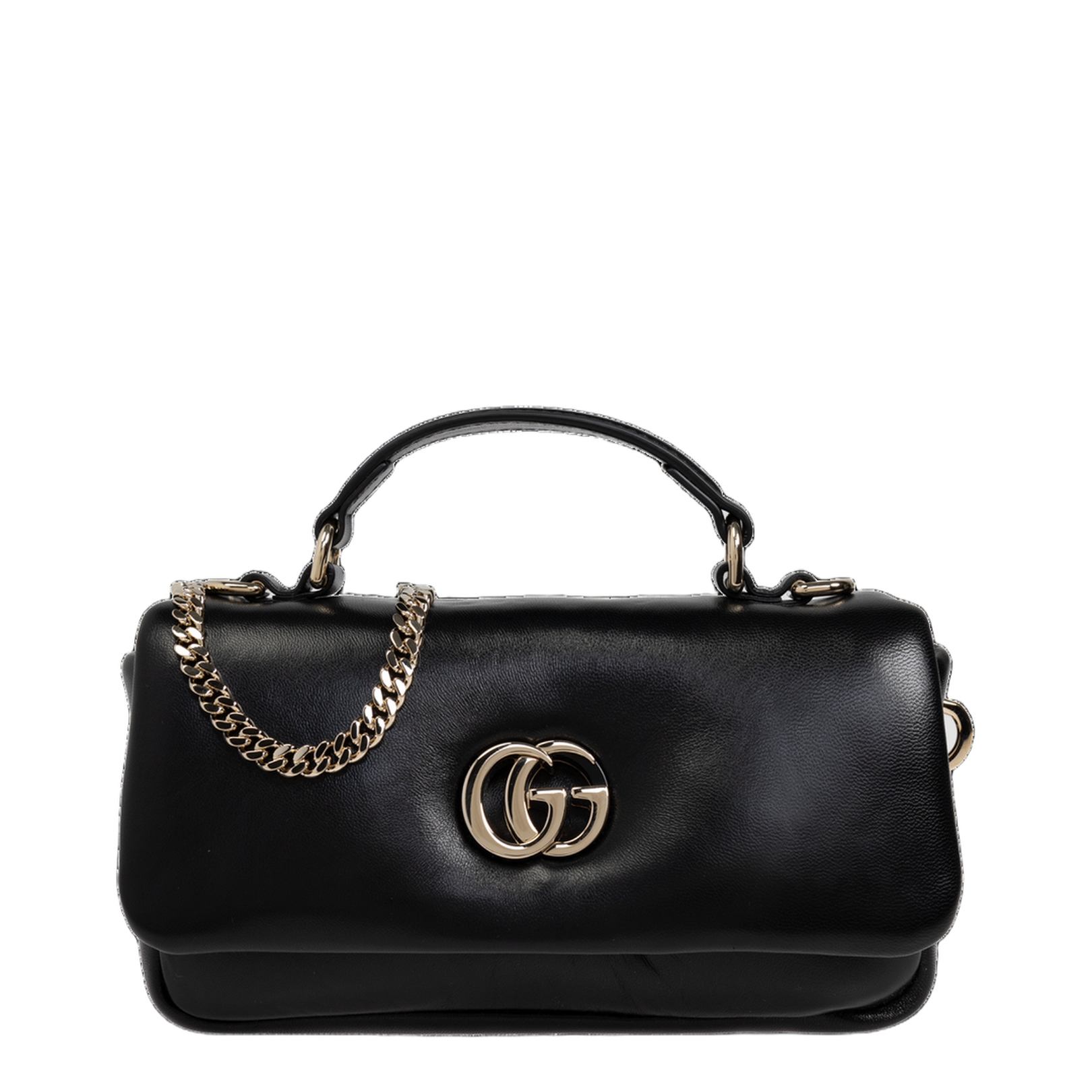 GG Milano Small GG Embossed Puffy Leather Top Handle Bag - Black - Image 1