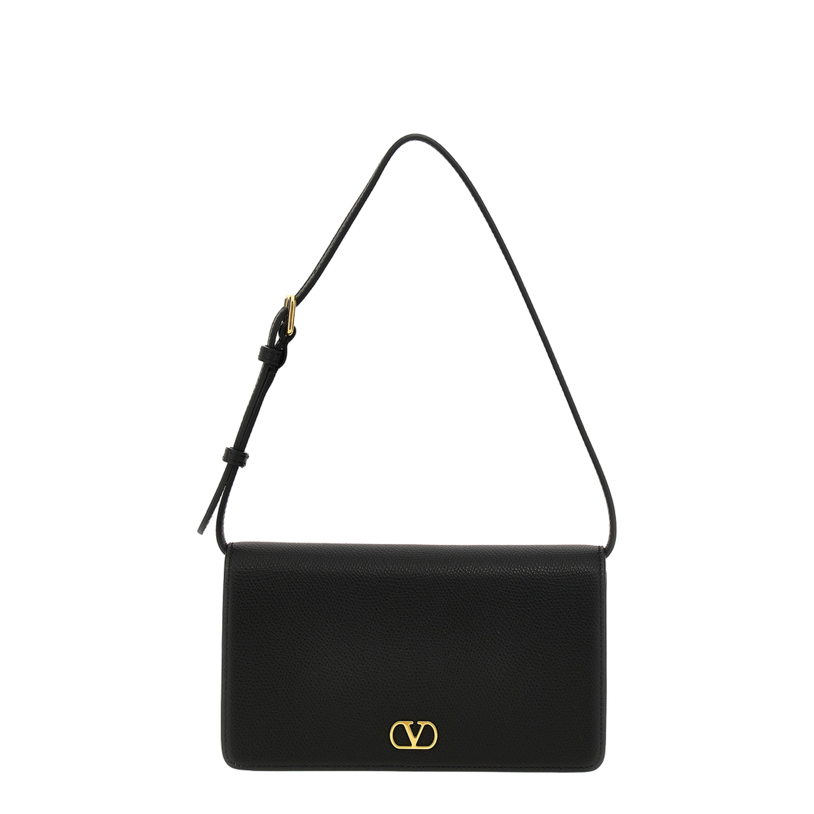 VLogo Signature Mini Calfskin Shoulder Bag - Black - Image 1