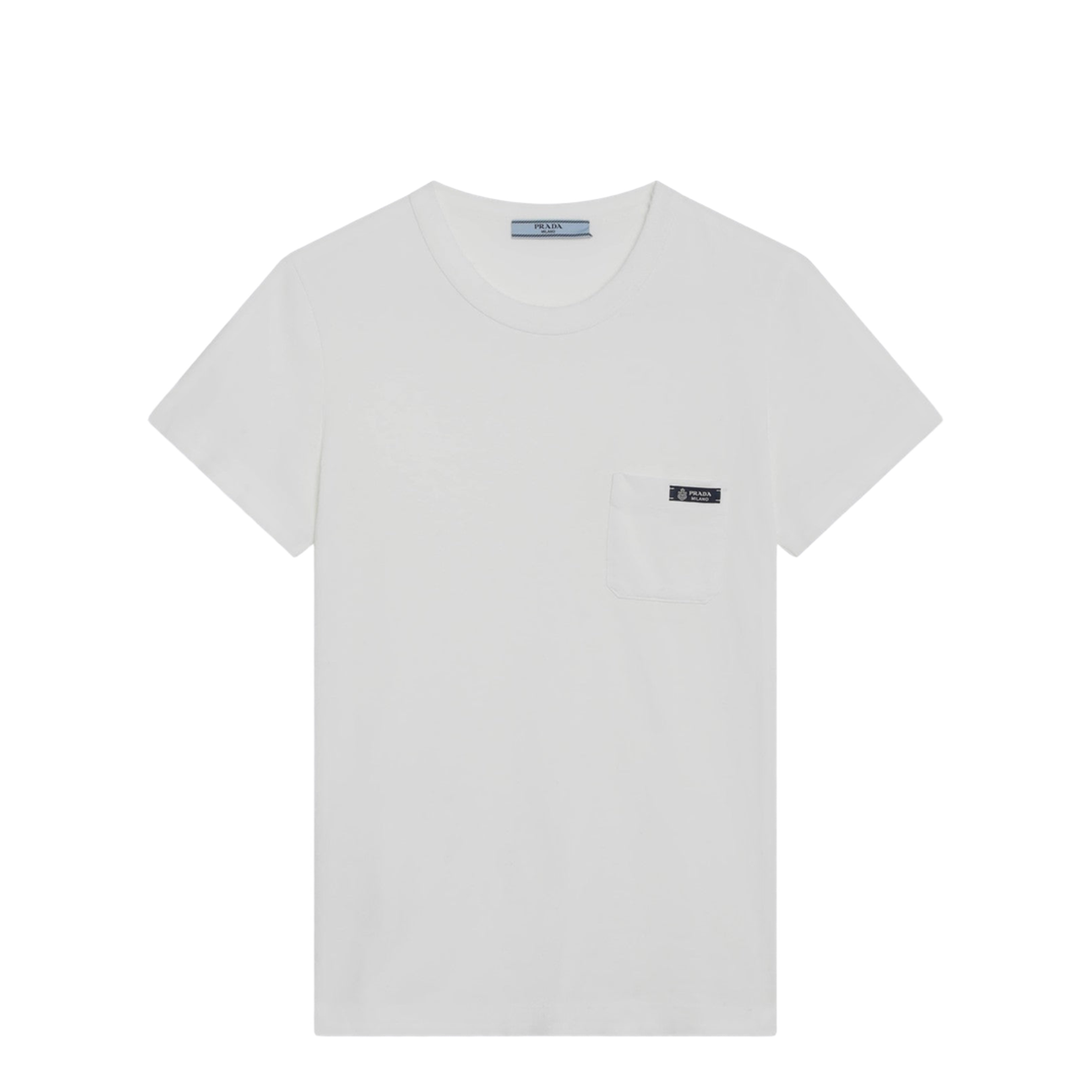 White Cotton Crew Neck T-Shirt - Image 1