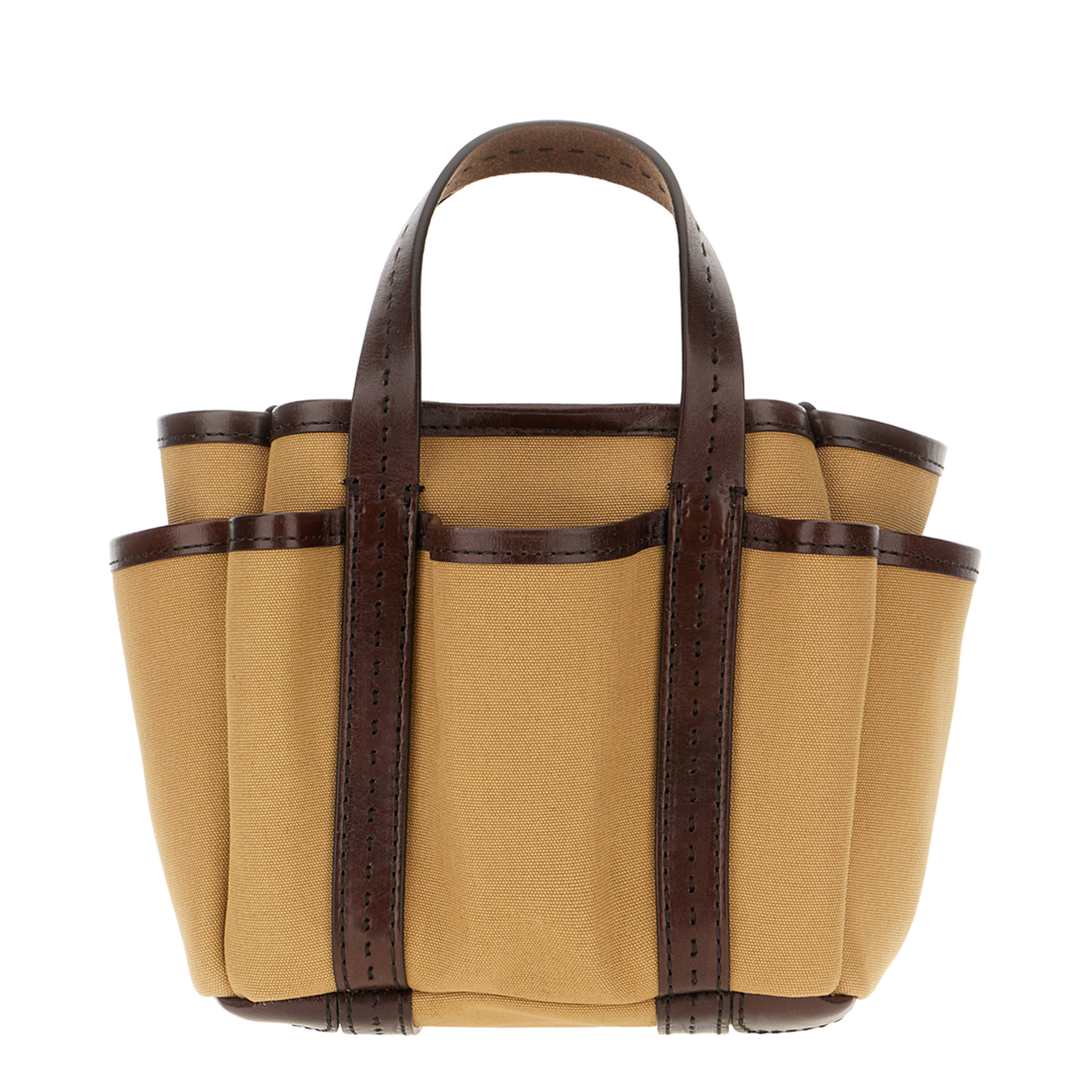 Tropicalia Small Raffia-Effect Bucket Bag - Raw Sienna - Image 3
