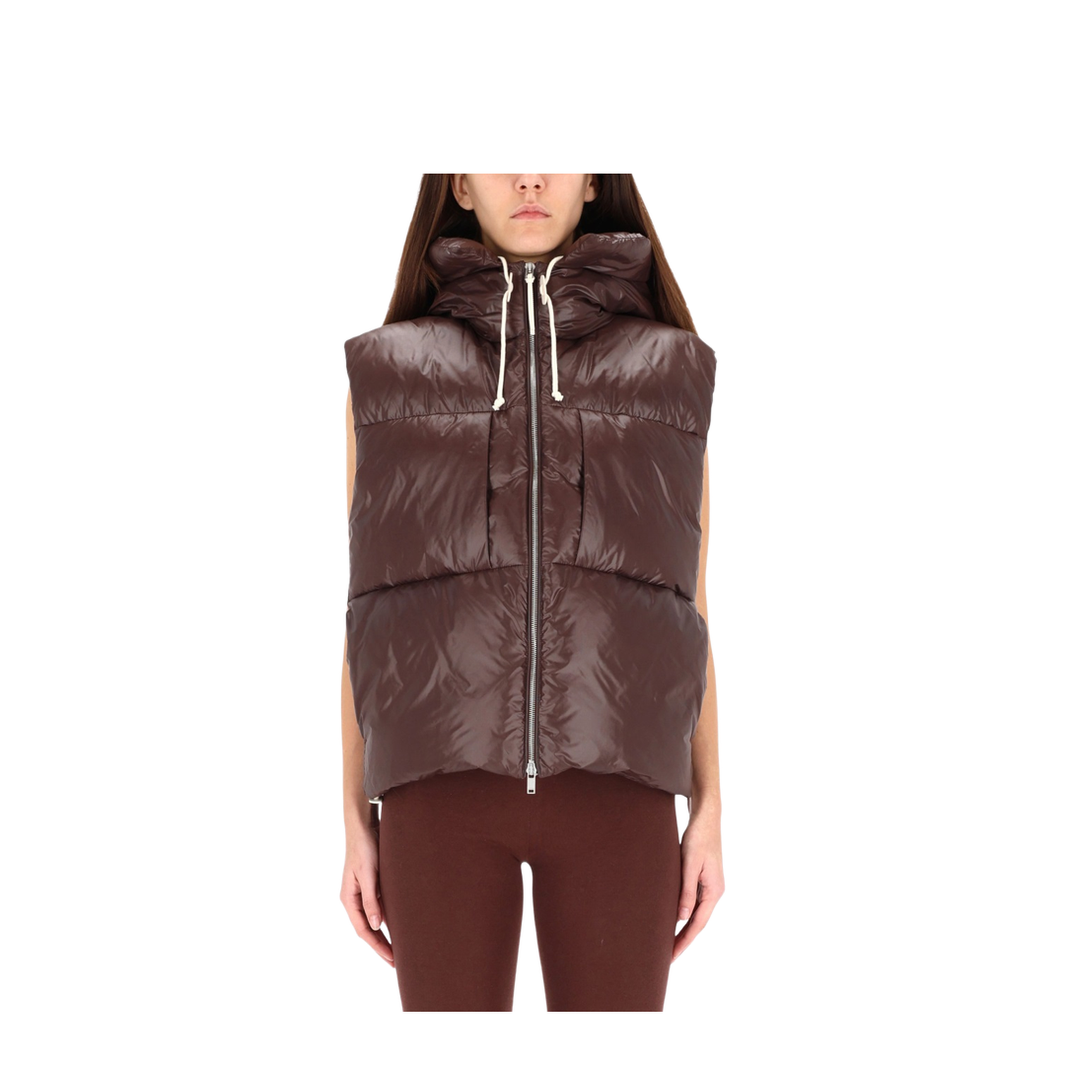 Chocolate Nylon Down Jacket - Image 1