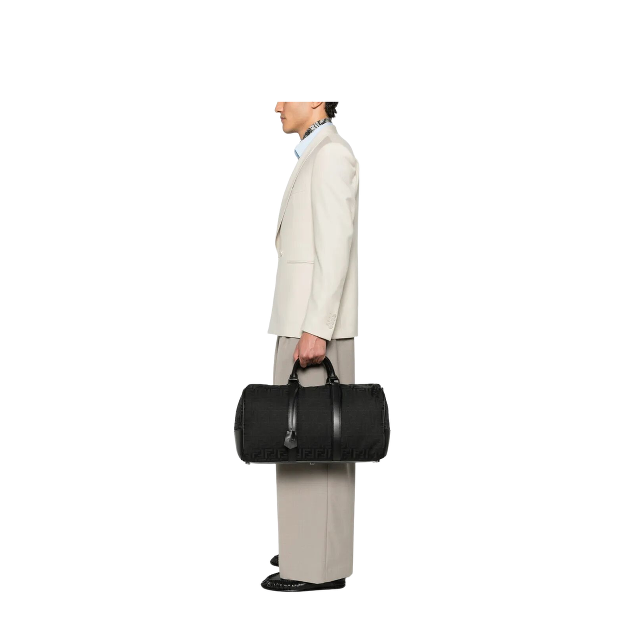 Medium Nylon Travel Bag - Black - Image 2