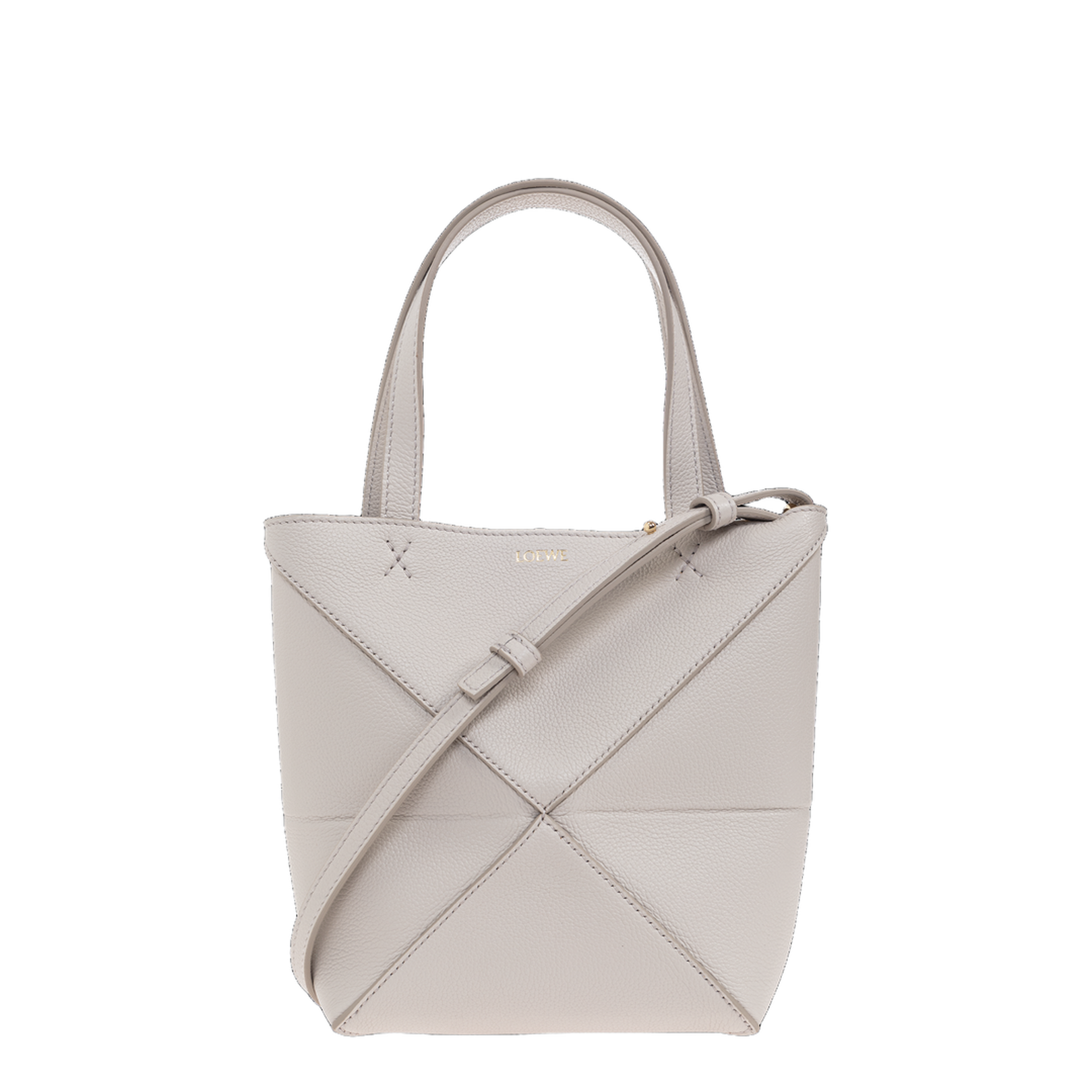 Puzzle Mini Calfskin Tote - Light Ghost - Image 1