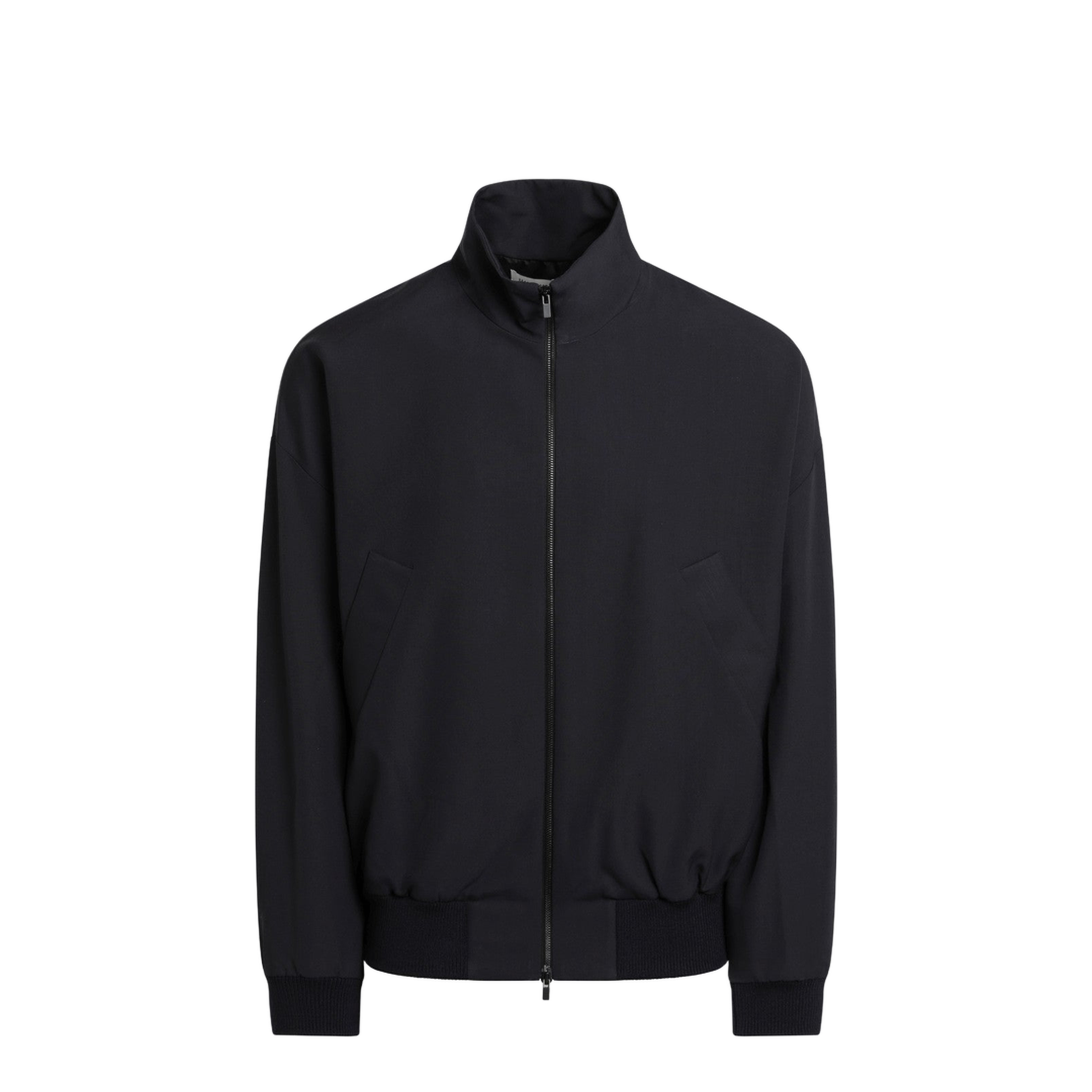 Navy Blue Wool Jacket With Zip - Image 1