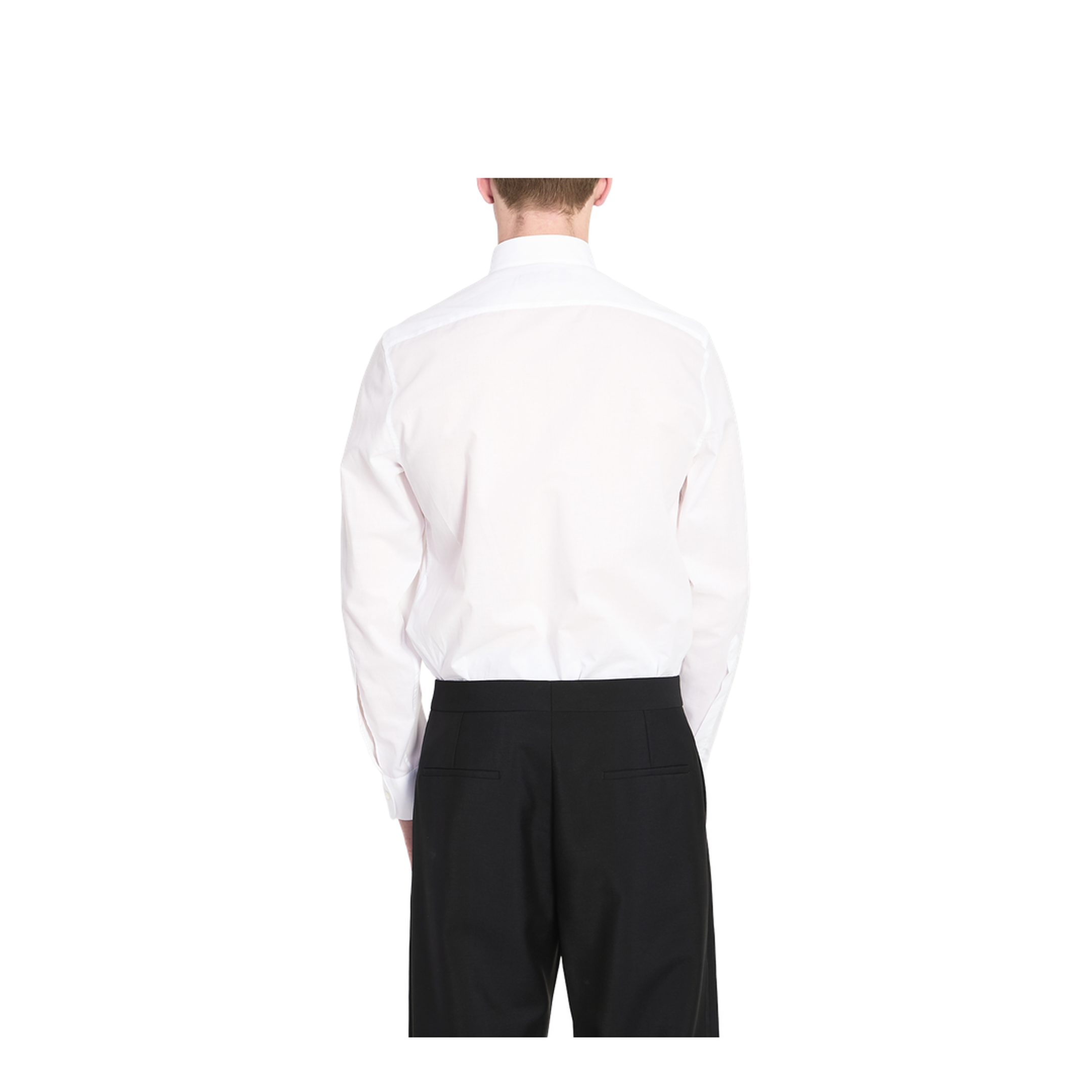 Light Chambray Cotton Shirt in White - Image 4