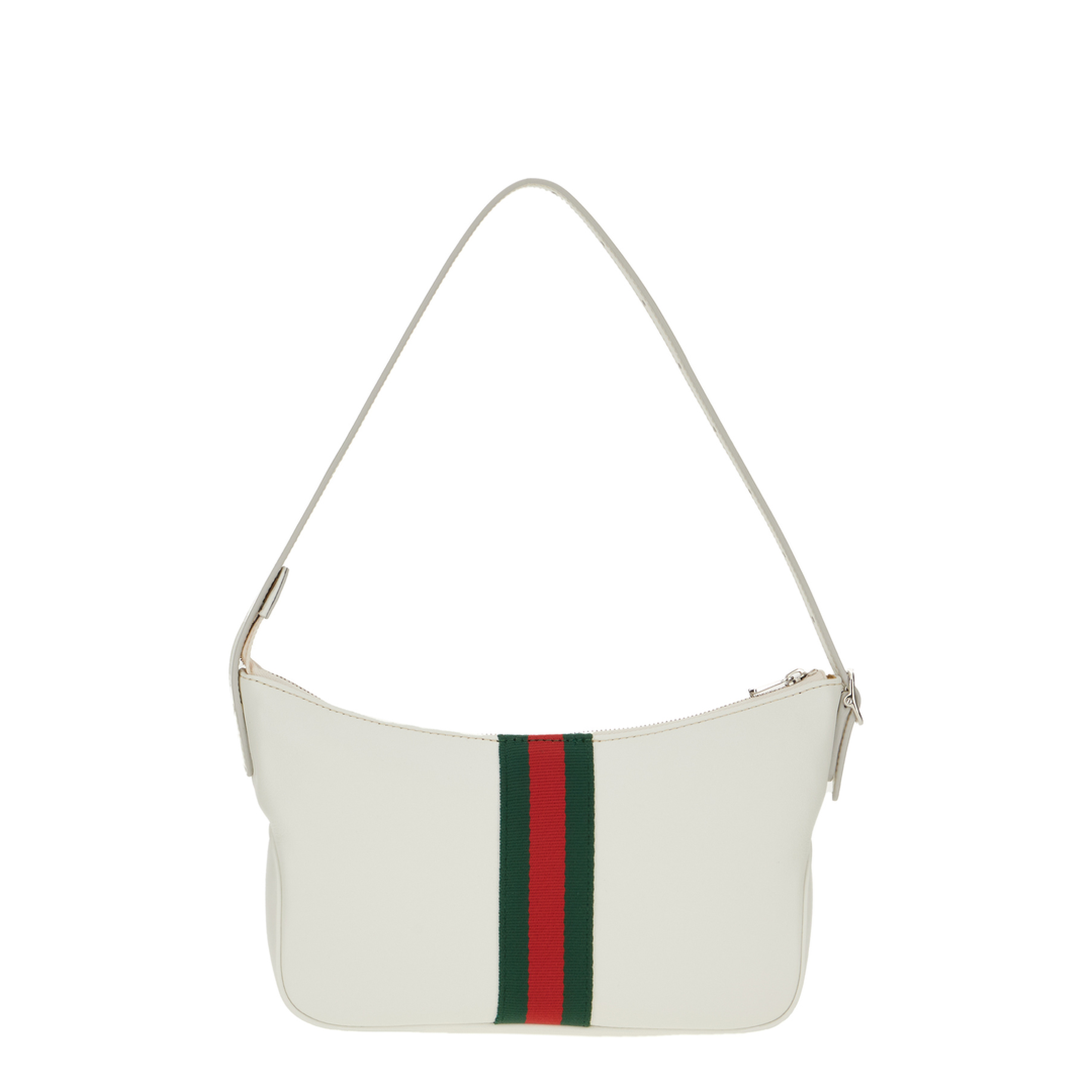 Lunetta Small Crossbody Bag in White Leather - Image 3
