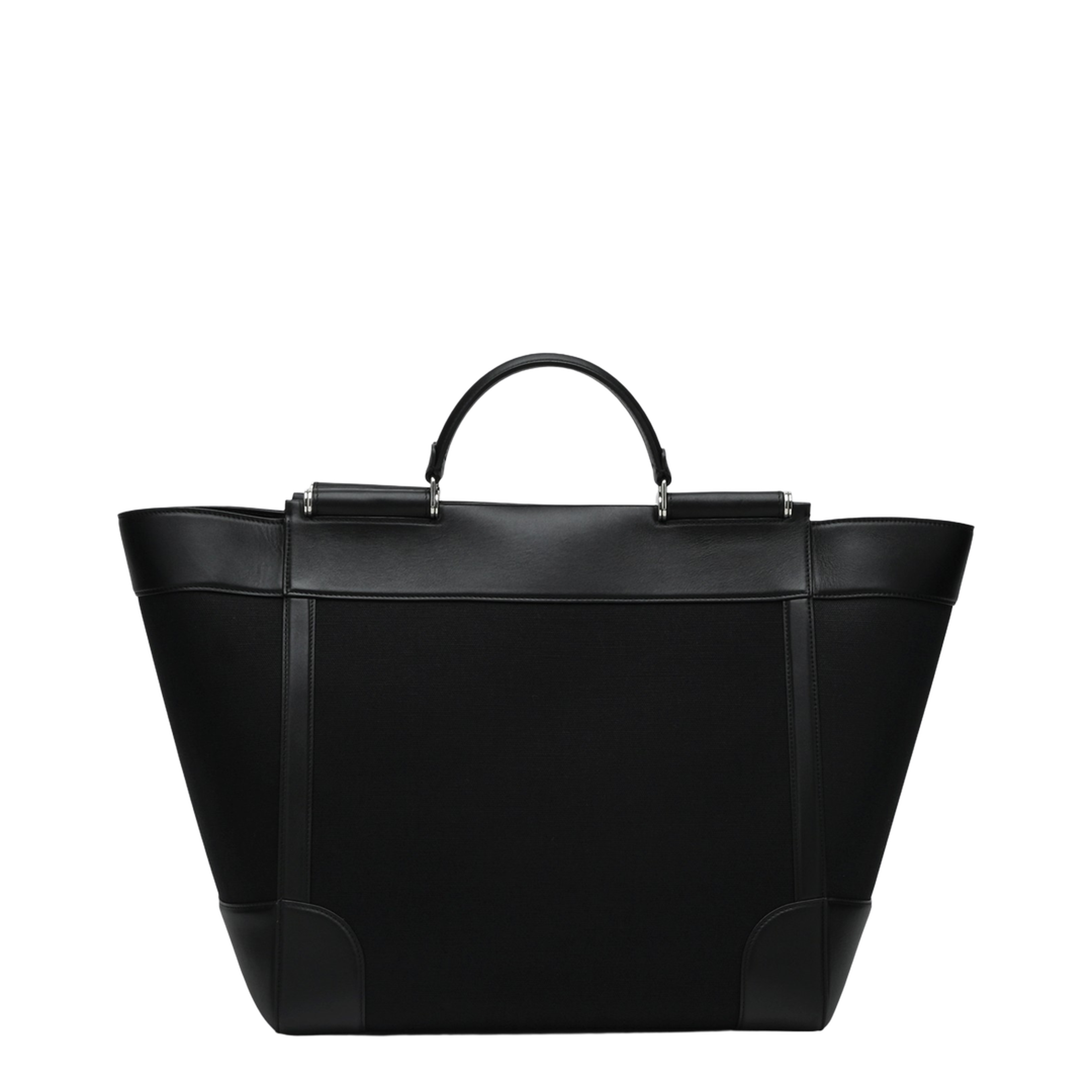 Calfskin and Panama Bag in Black - Image 2