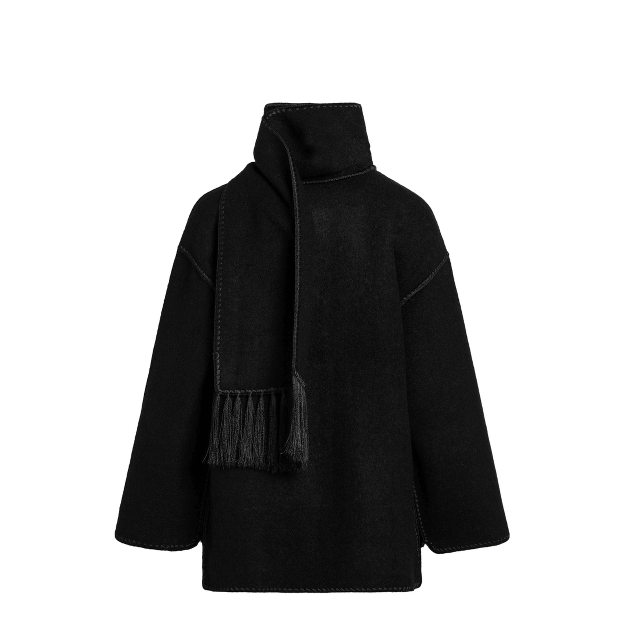 Black Jacket with Scarf - Image 2