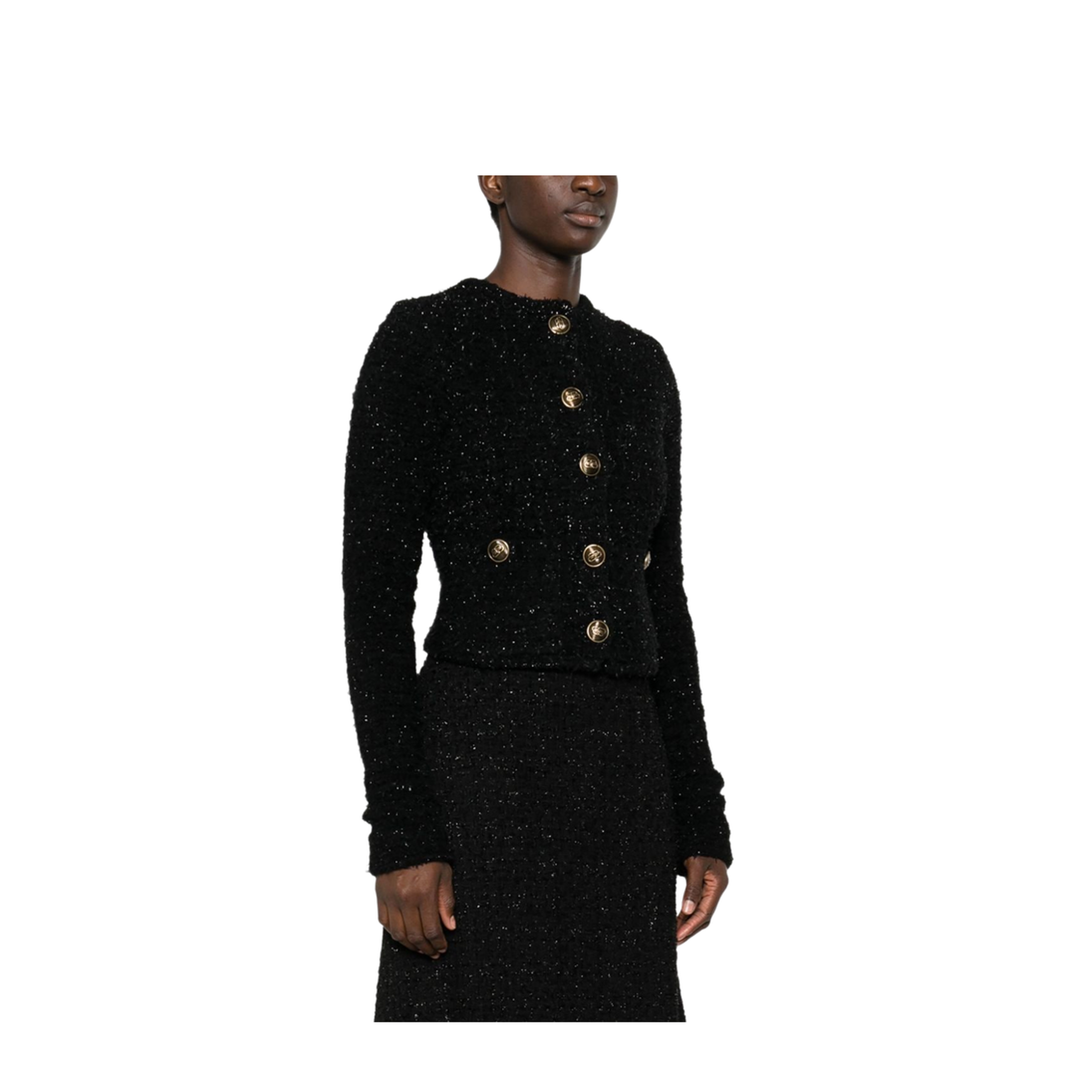 Cropped Tweed Cardigan - Image 4