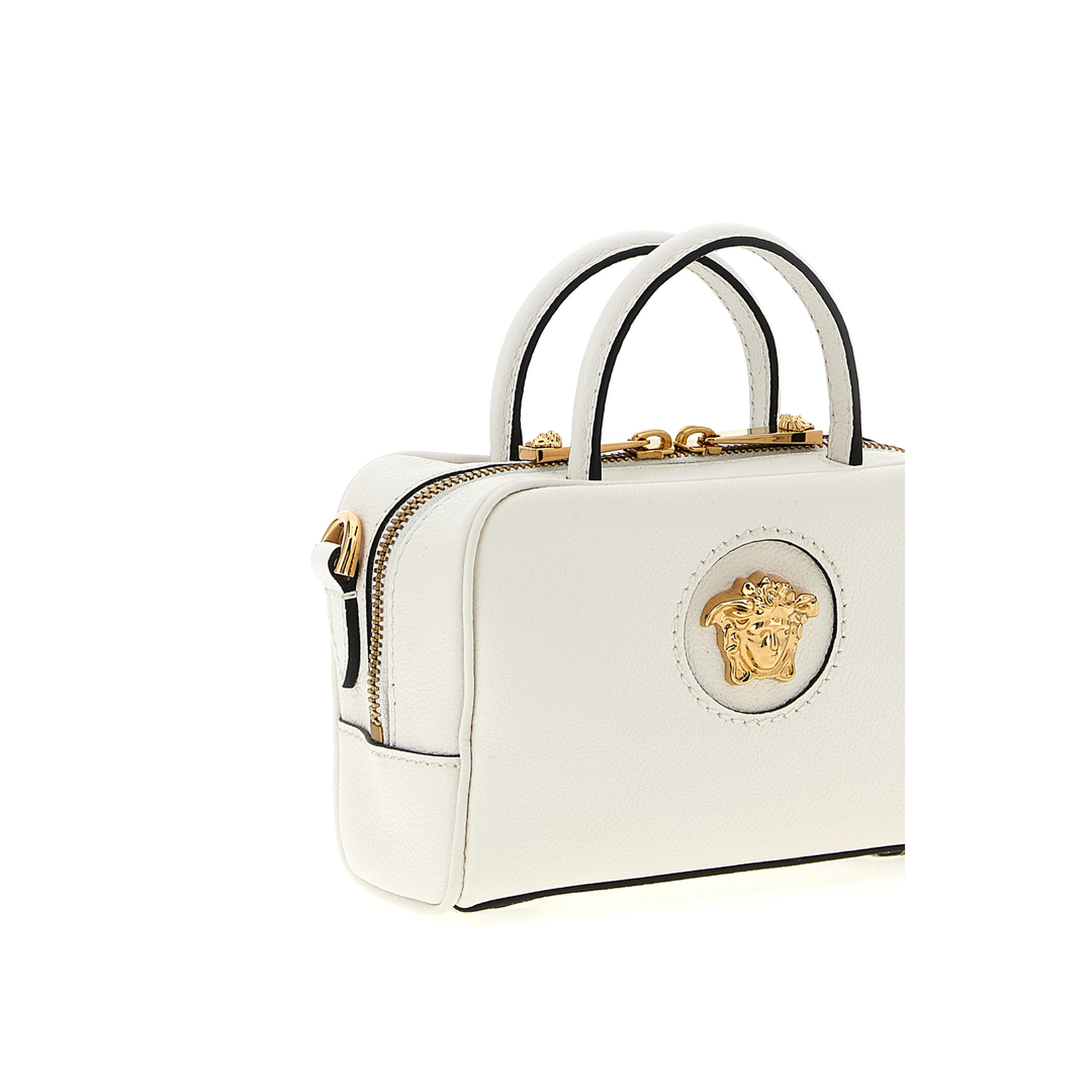 Medusa Plaque Perforated Hand Bag White - Image 3