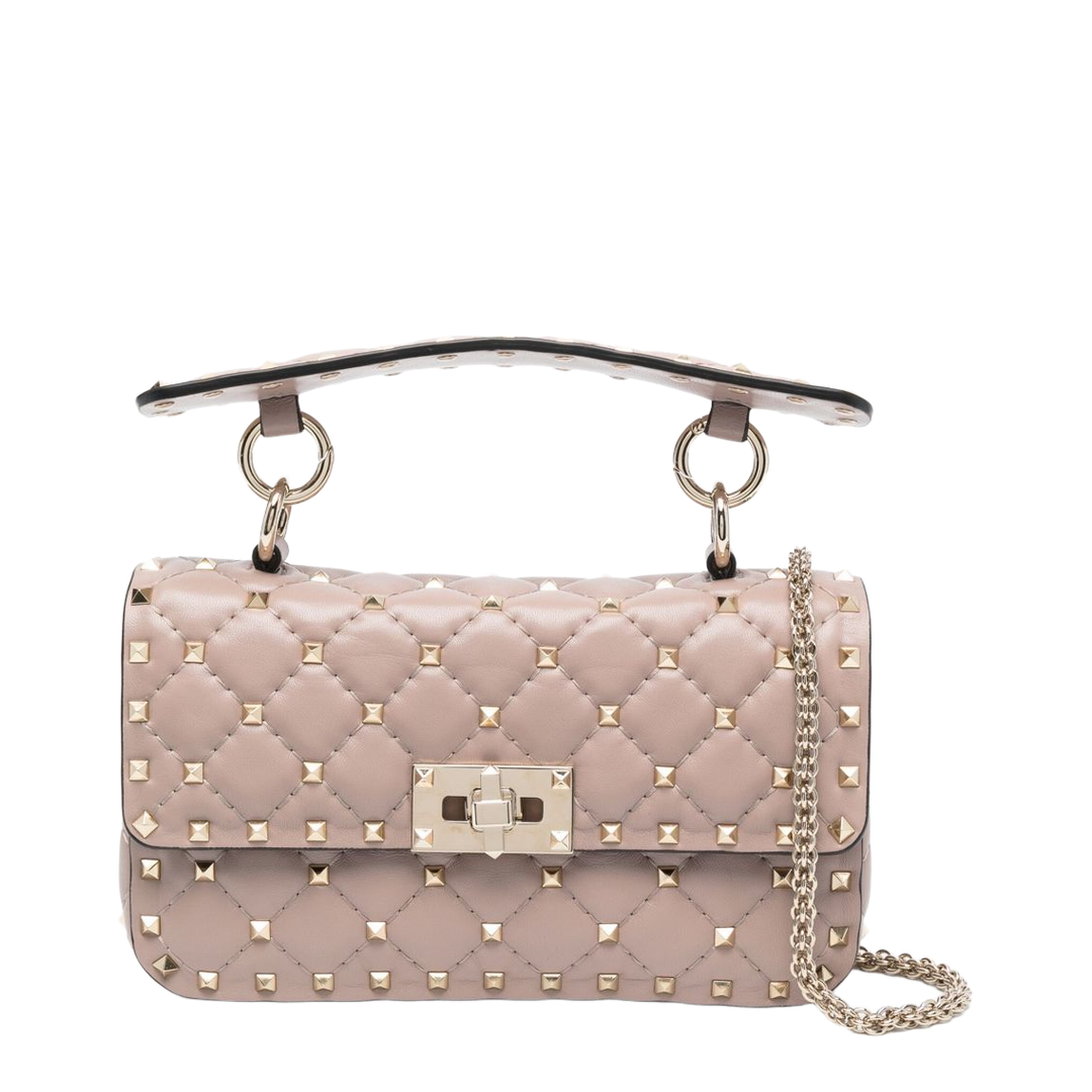 Rockstud Spike Small Nappa Chain Bag - Poudre - Image 1