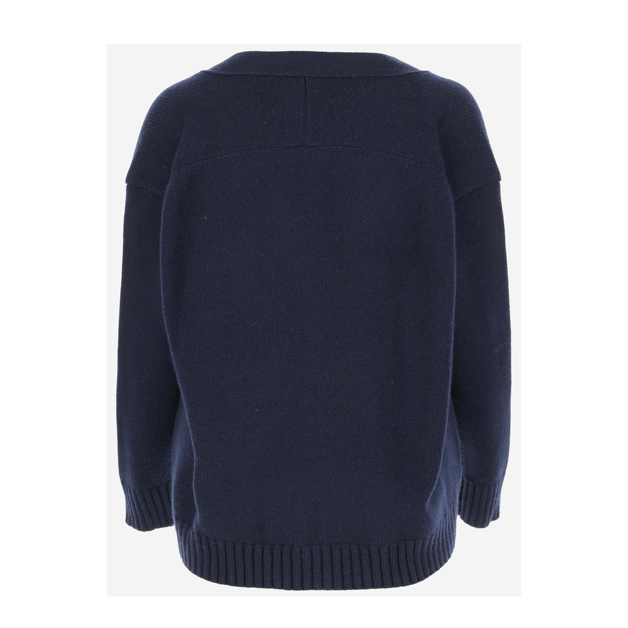 Navy Blue V-neck Cardigan - Image 2