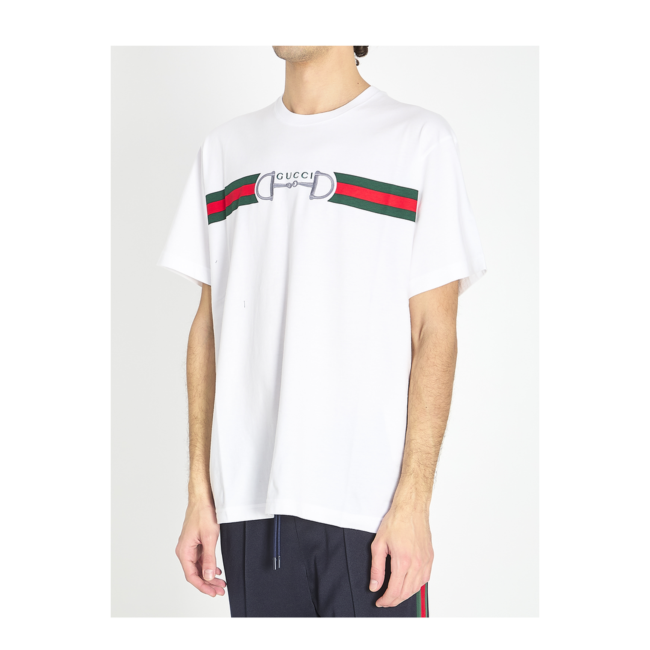 Cotton Jersey T-Shirt with Embroidery in White - Image 2