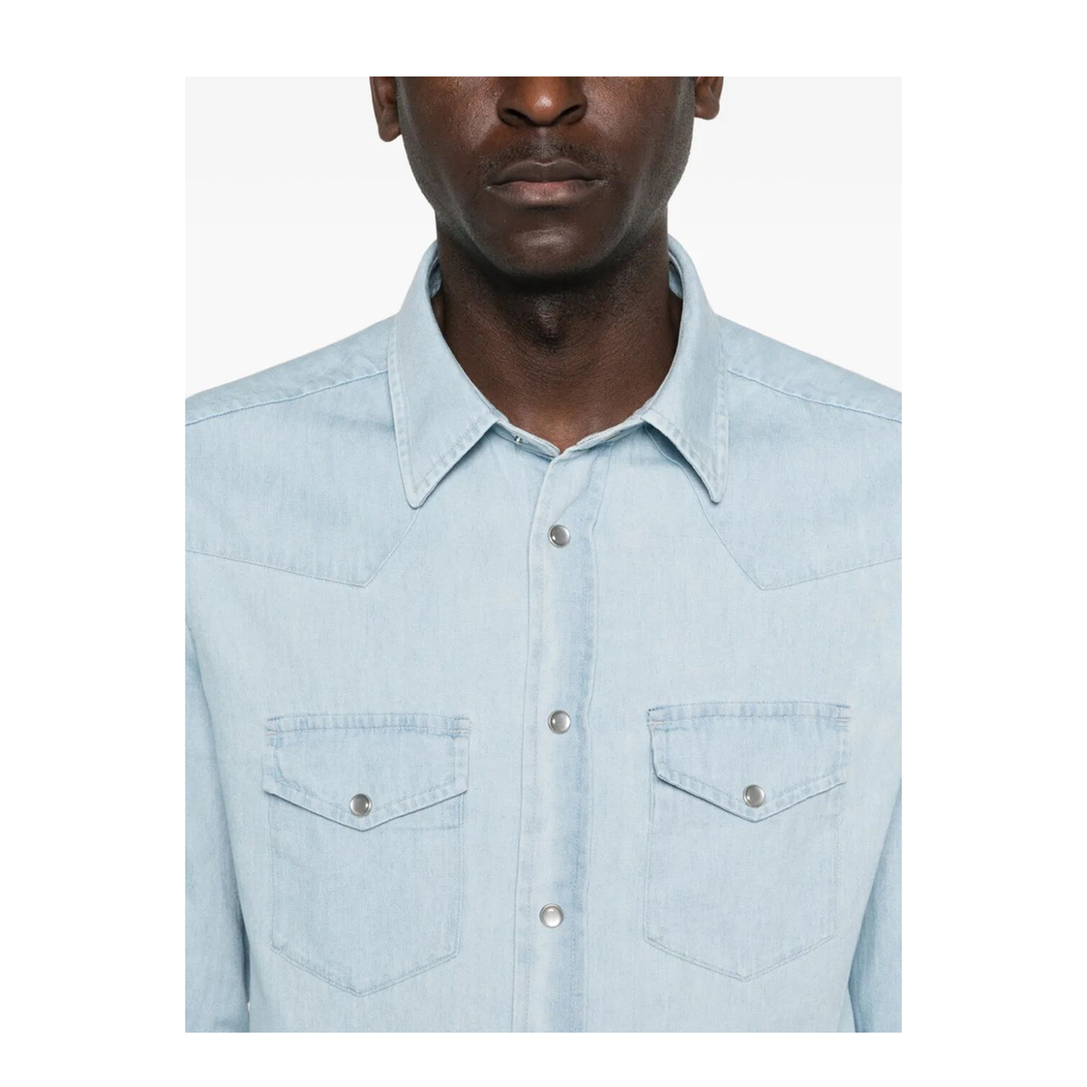 Denim Chambray Western Shirt - Image 5