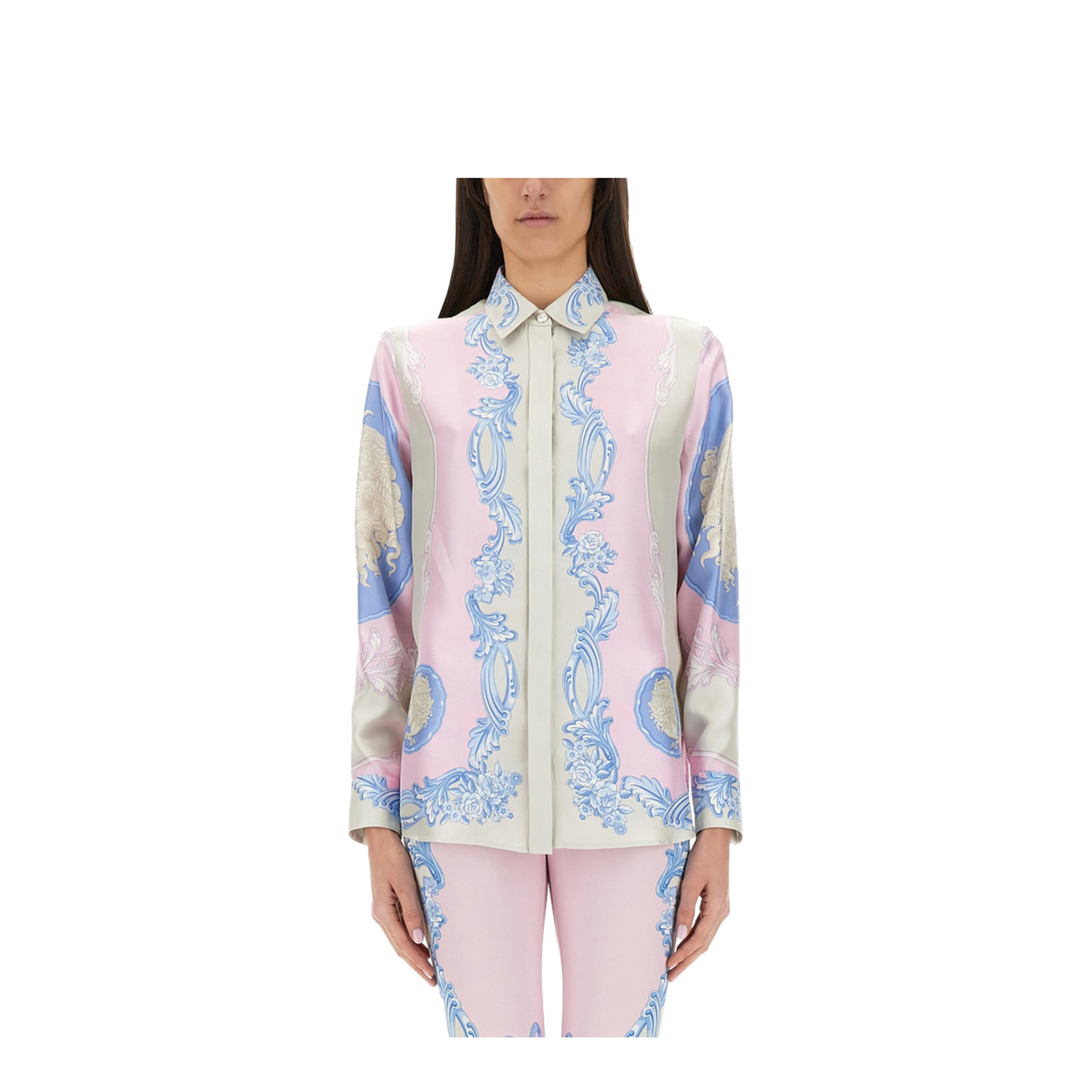 Pink Silk Shirt In Neutral - Image 1