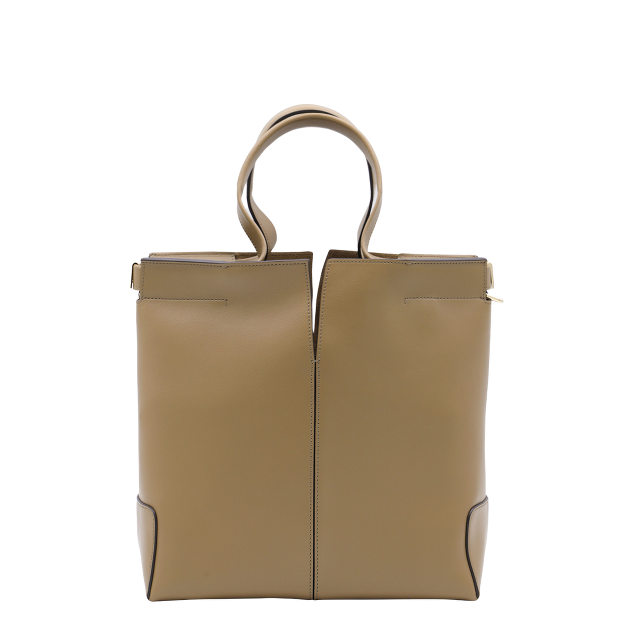 Di Bag Folio Small Leather Tote - Beige - Image 6