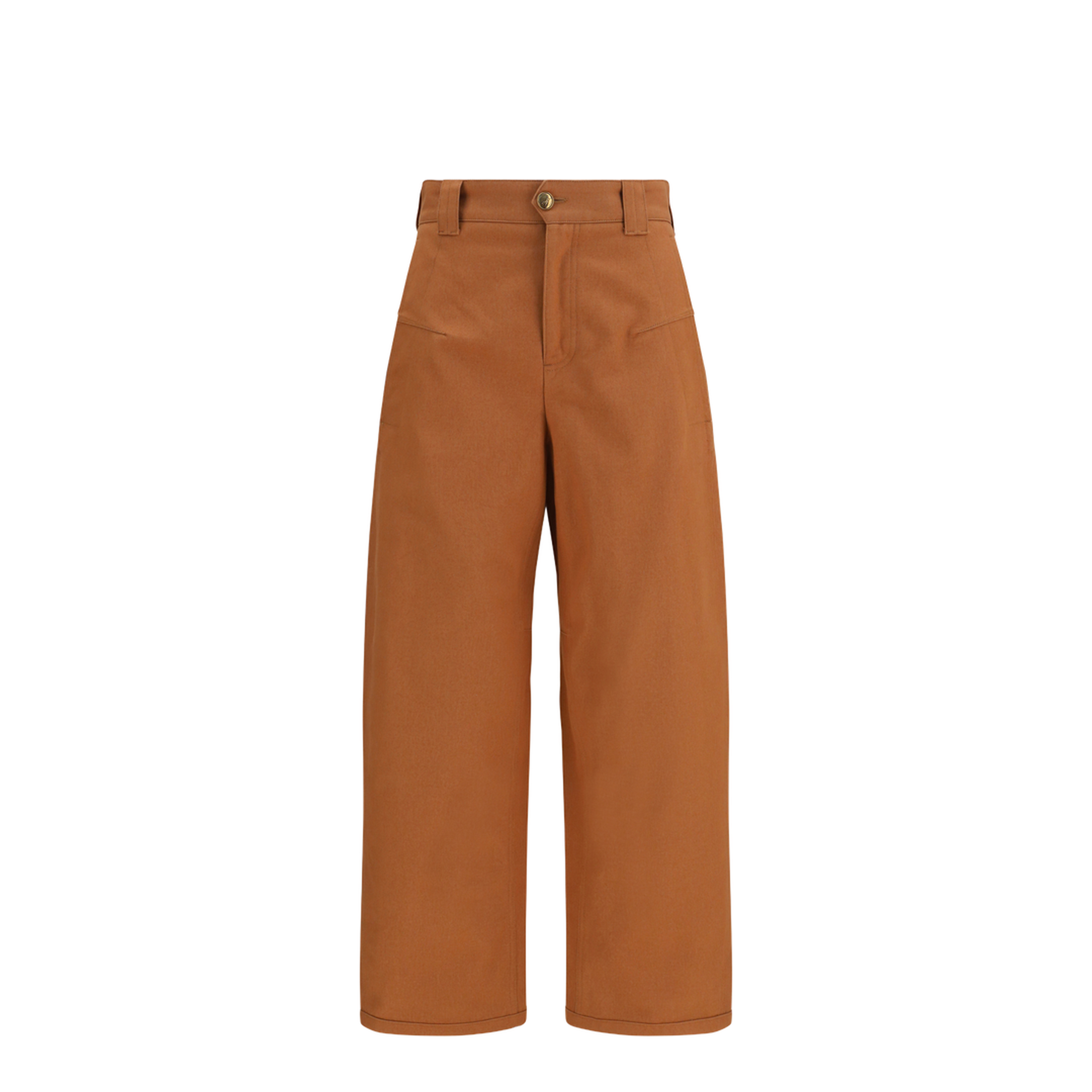 Cotton Canvas Barrel-Leg Pants - Image 1